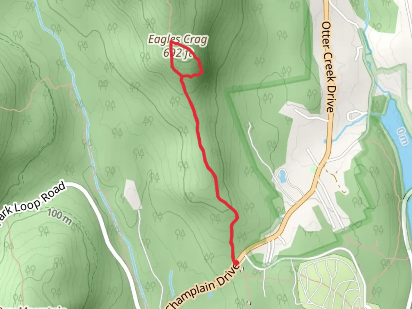 An image depicting the trail Eagles Crag Trail and its surrounding area.