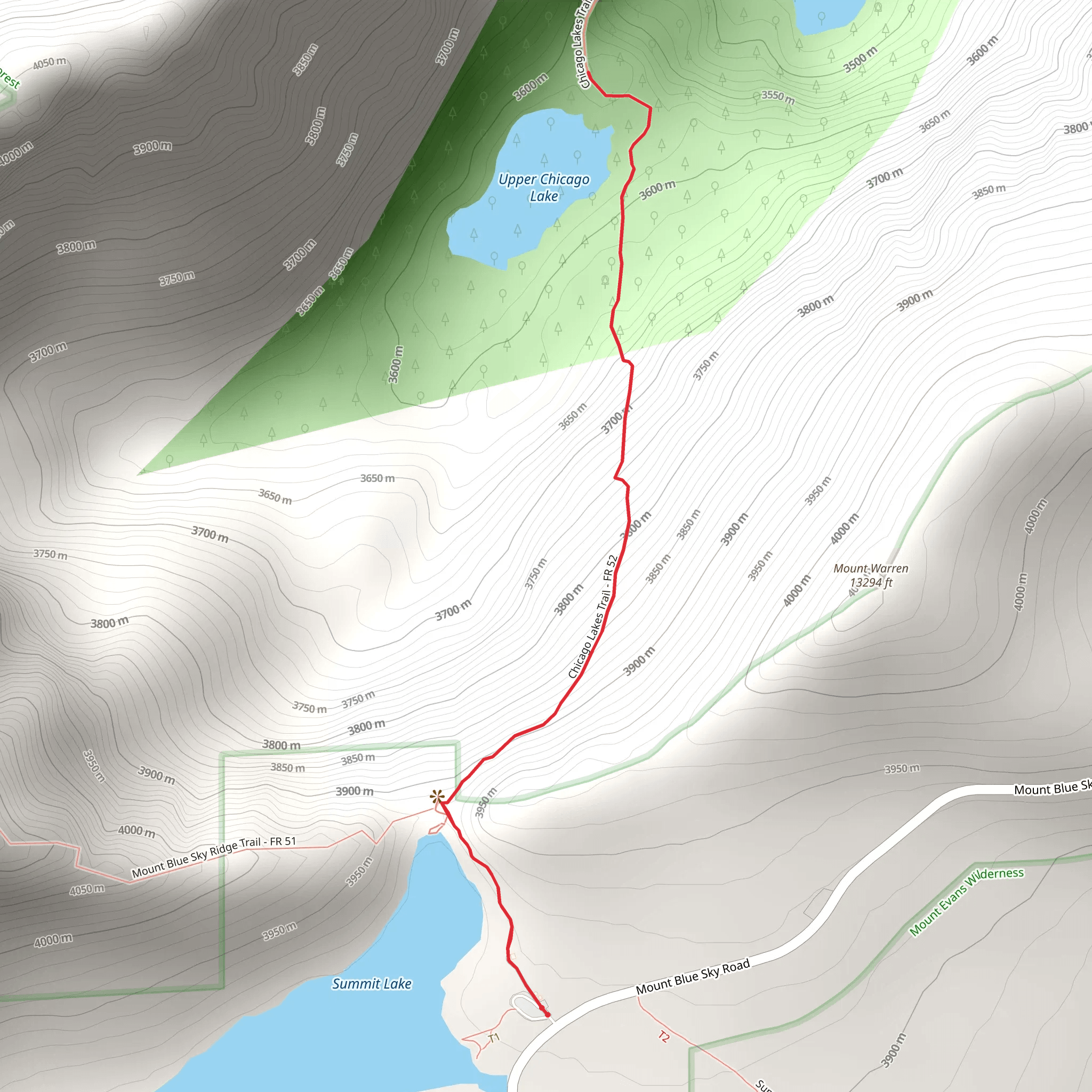 Upper Chicago Lakes from Summit Lake mobile static map