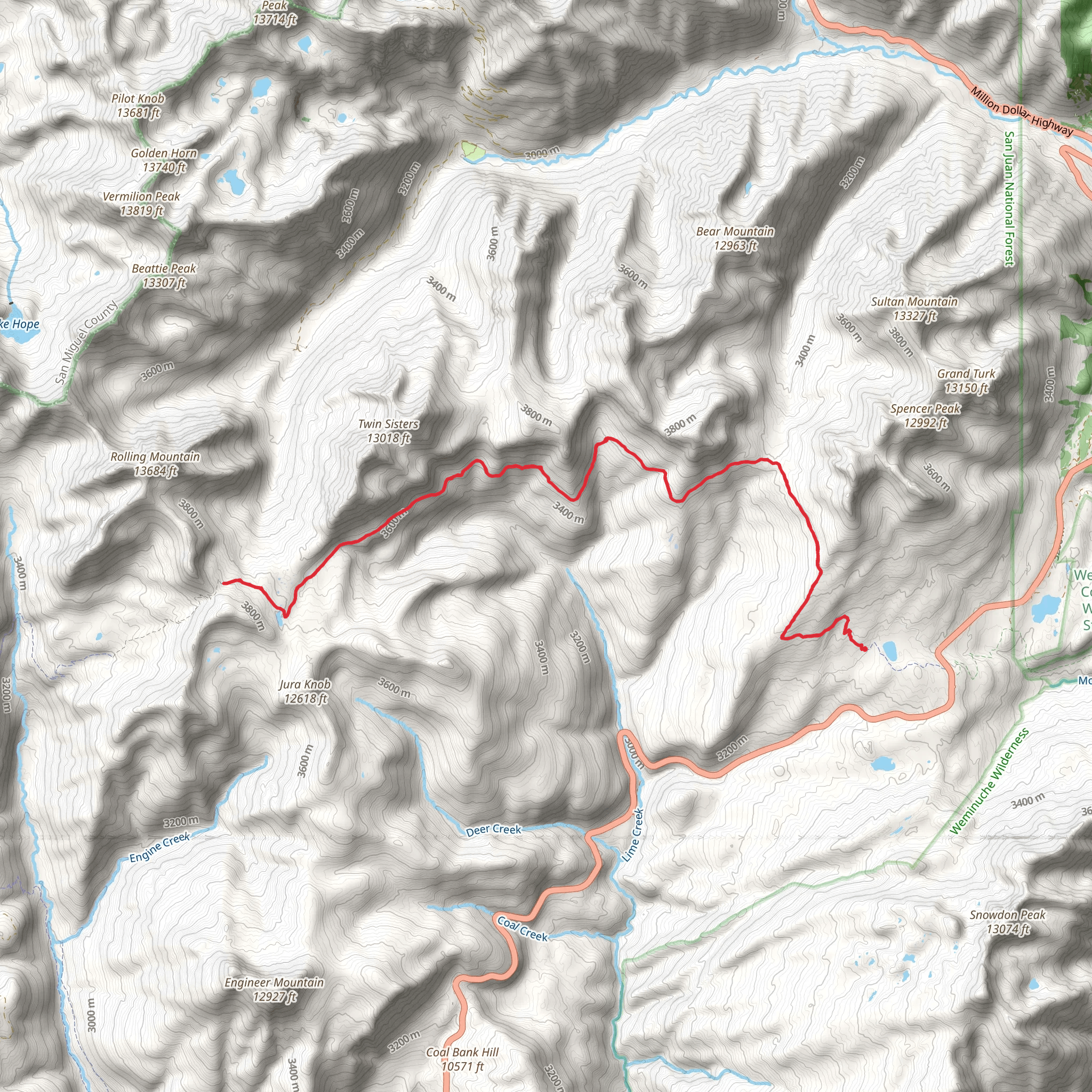 Twin Sisters Trail mobile static map