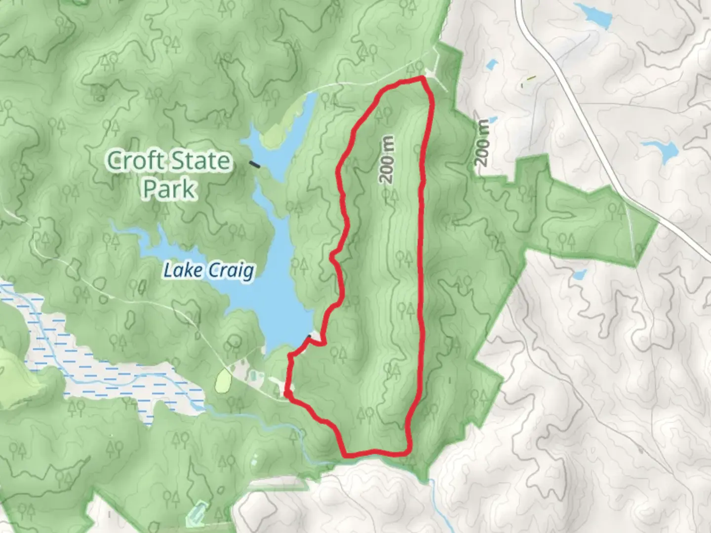An image depicting the trail Fosters Mill Loop - Lake Craig and its surrounding area.