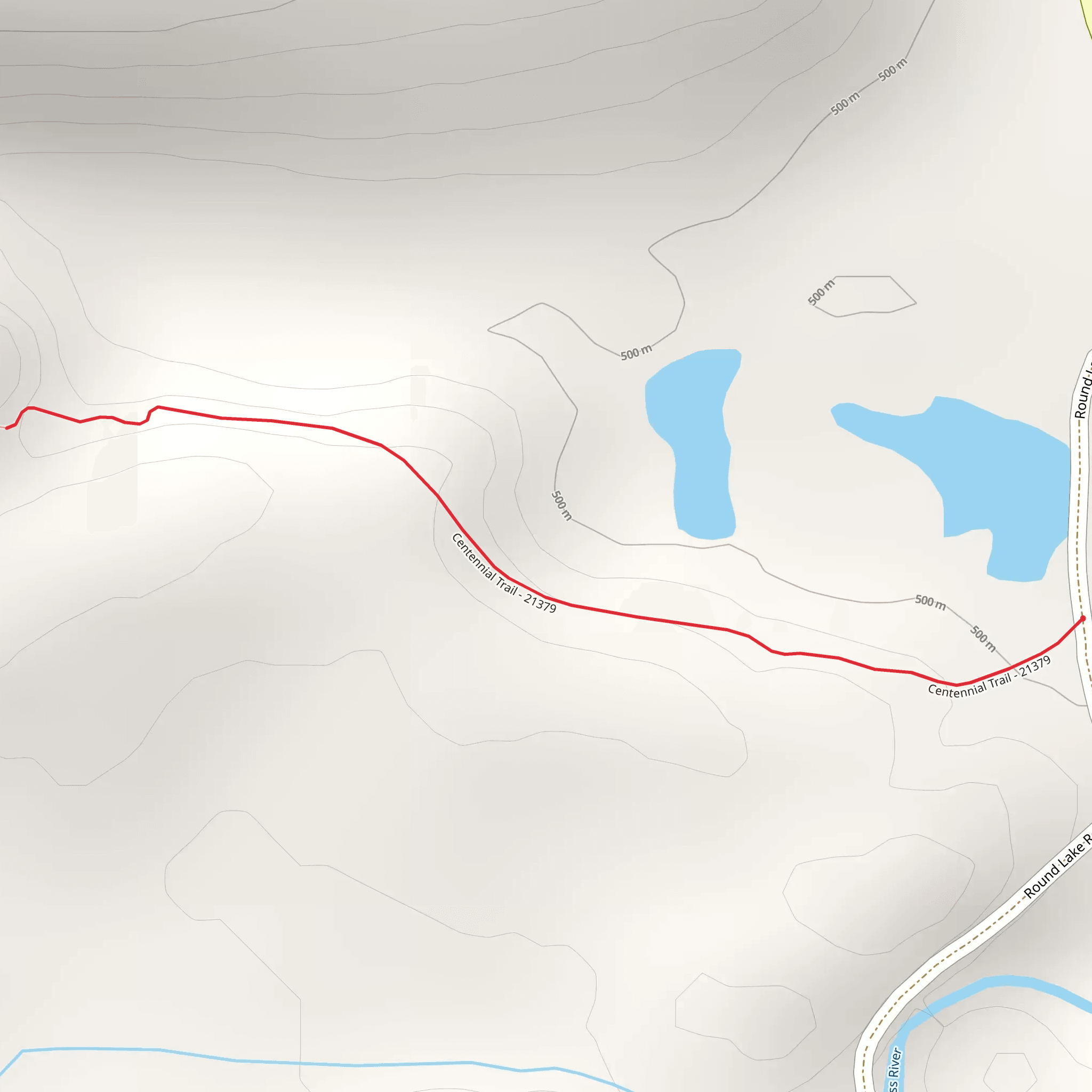 Centennial Trail - Short from Round Lake Road mobile static map
