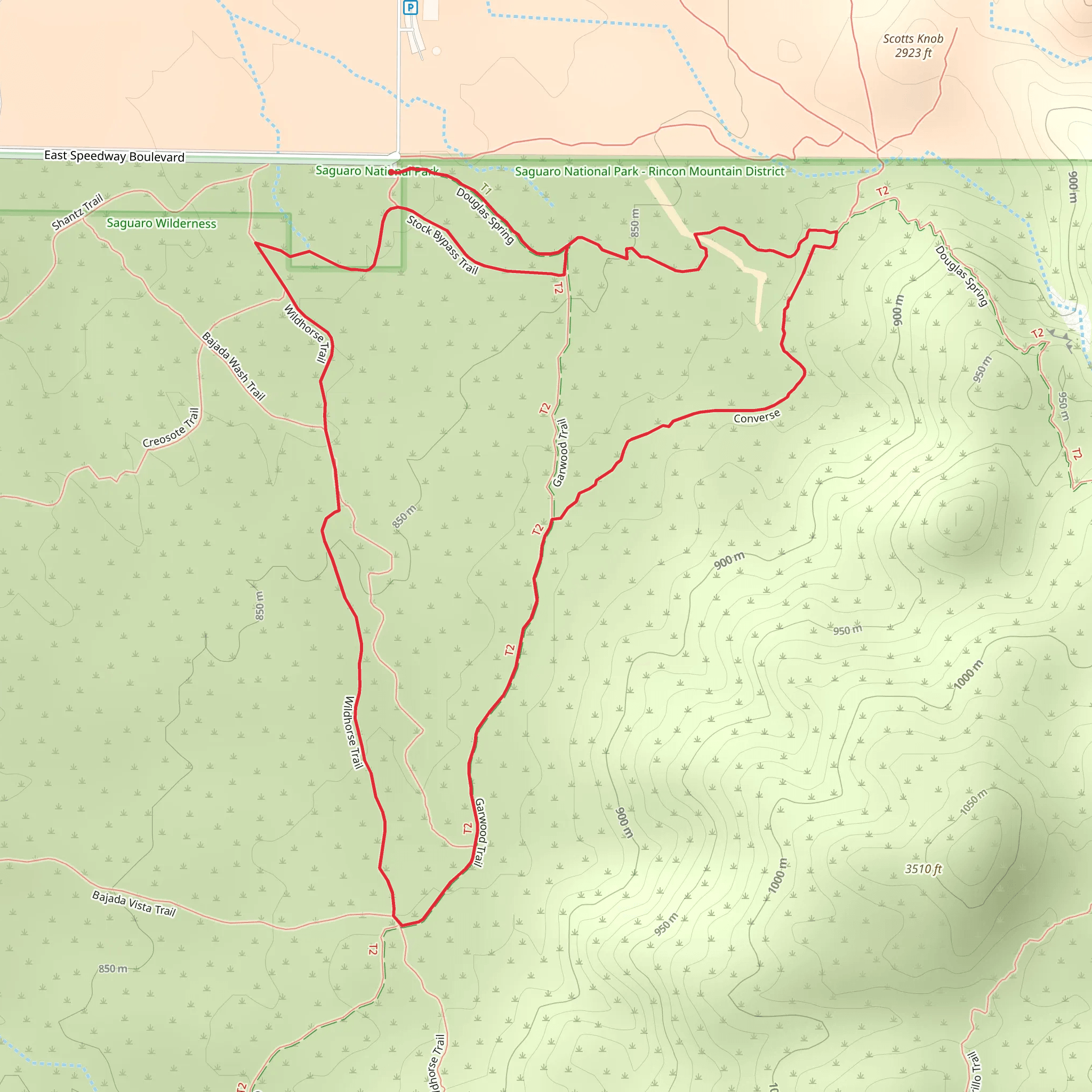 Douglas Spring, Garwood and Stock By Pass Loop Trail mobile static map