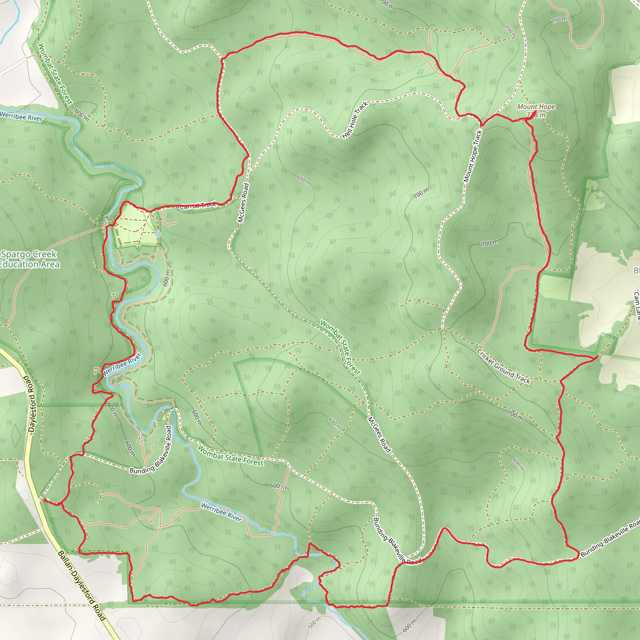 Werribee River Mount Hope Circuit 2 mobile static map