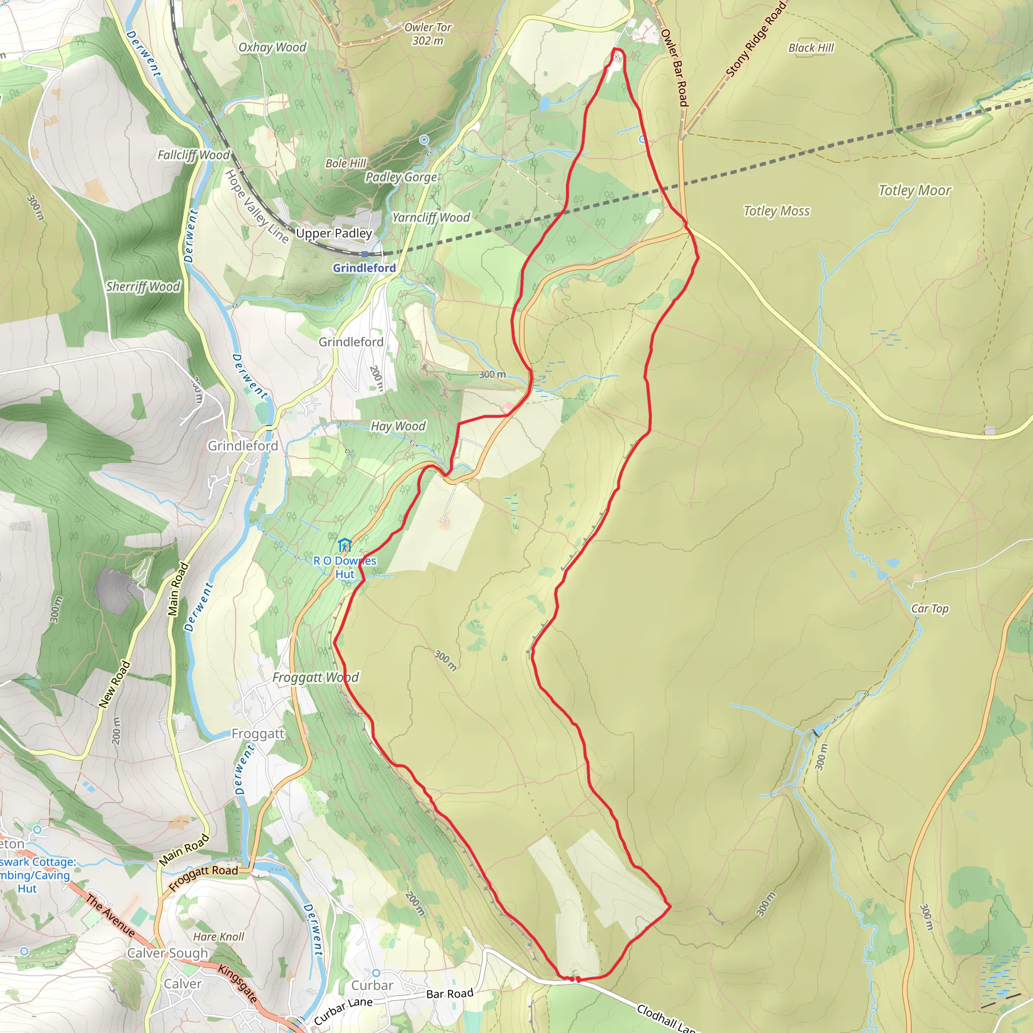 Curbar - Froggatt and White Edges from Curbar Gap mobile static map