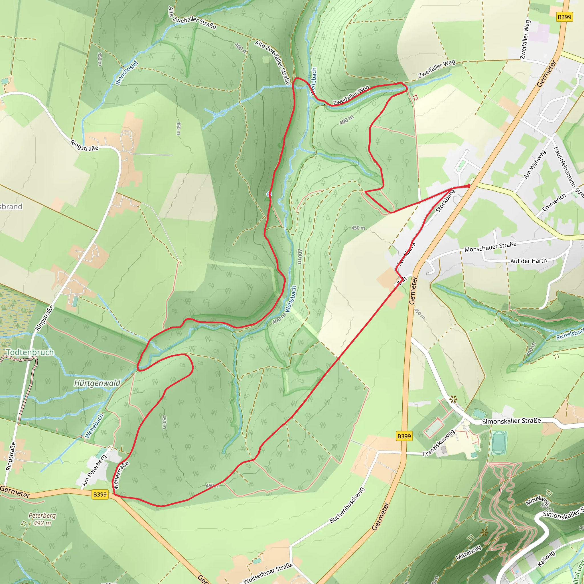 Hürtgenwald Loop via Triftrunde Vossenack mobile static map