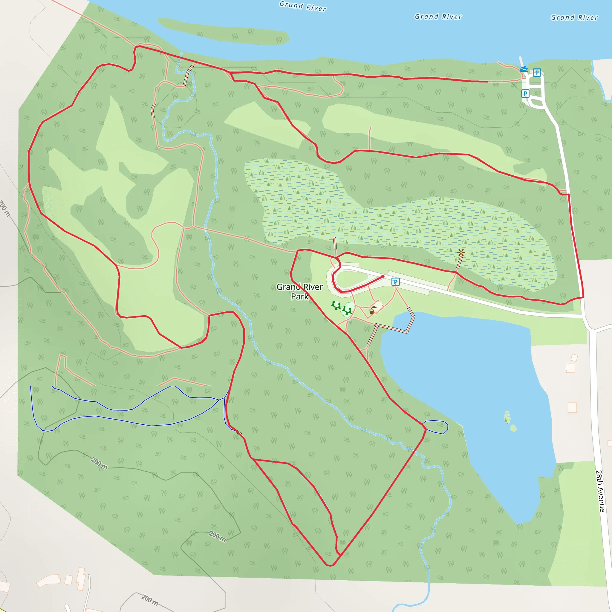 Grand River Park Loop mobile static map
