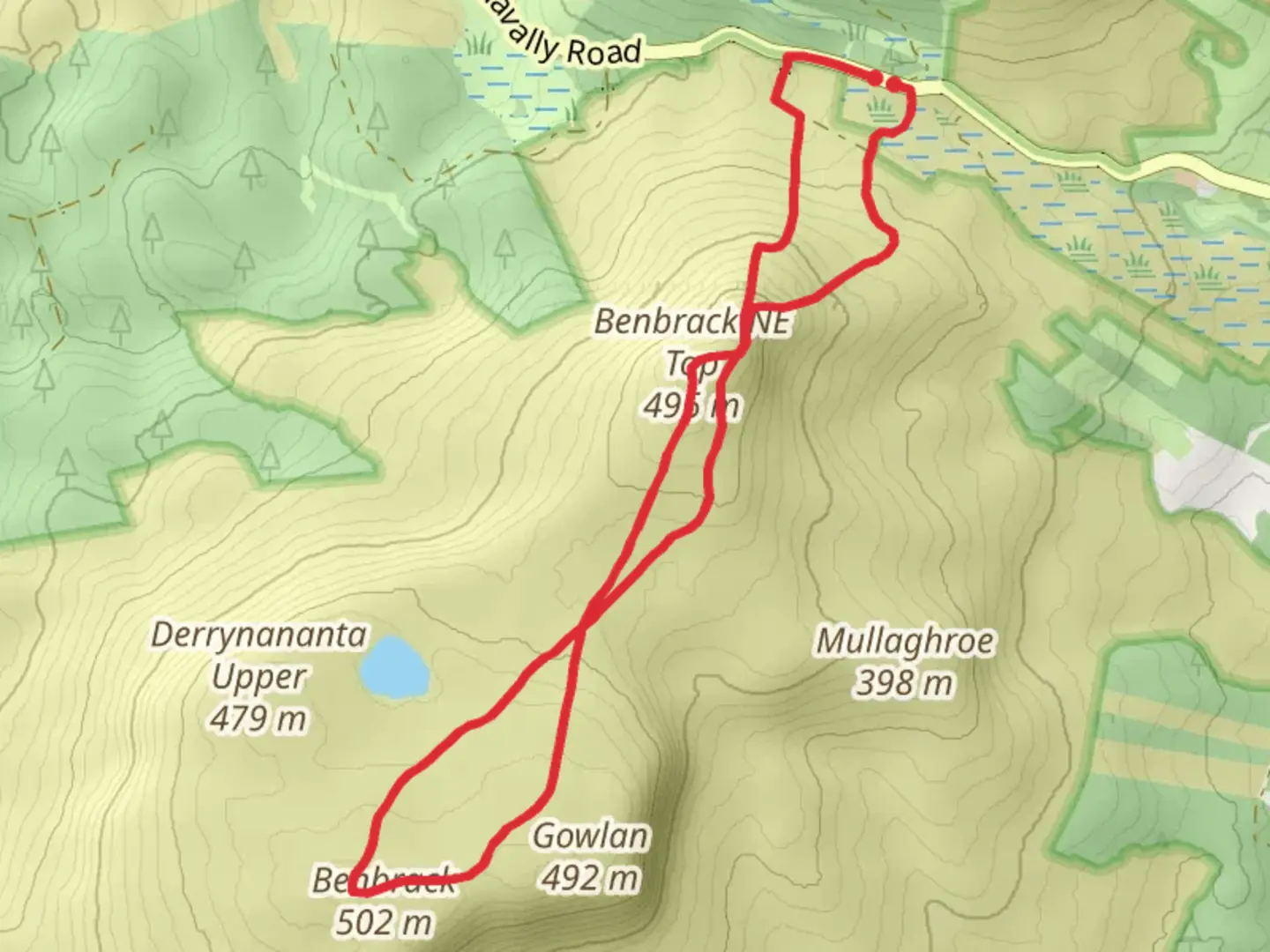 An image depicting the trail Benbrack Mountain Loop and its surrounding area.