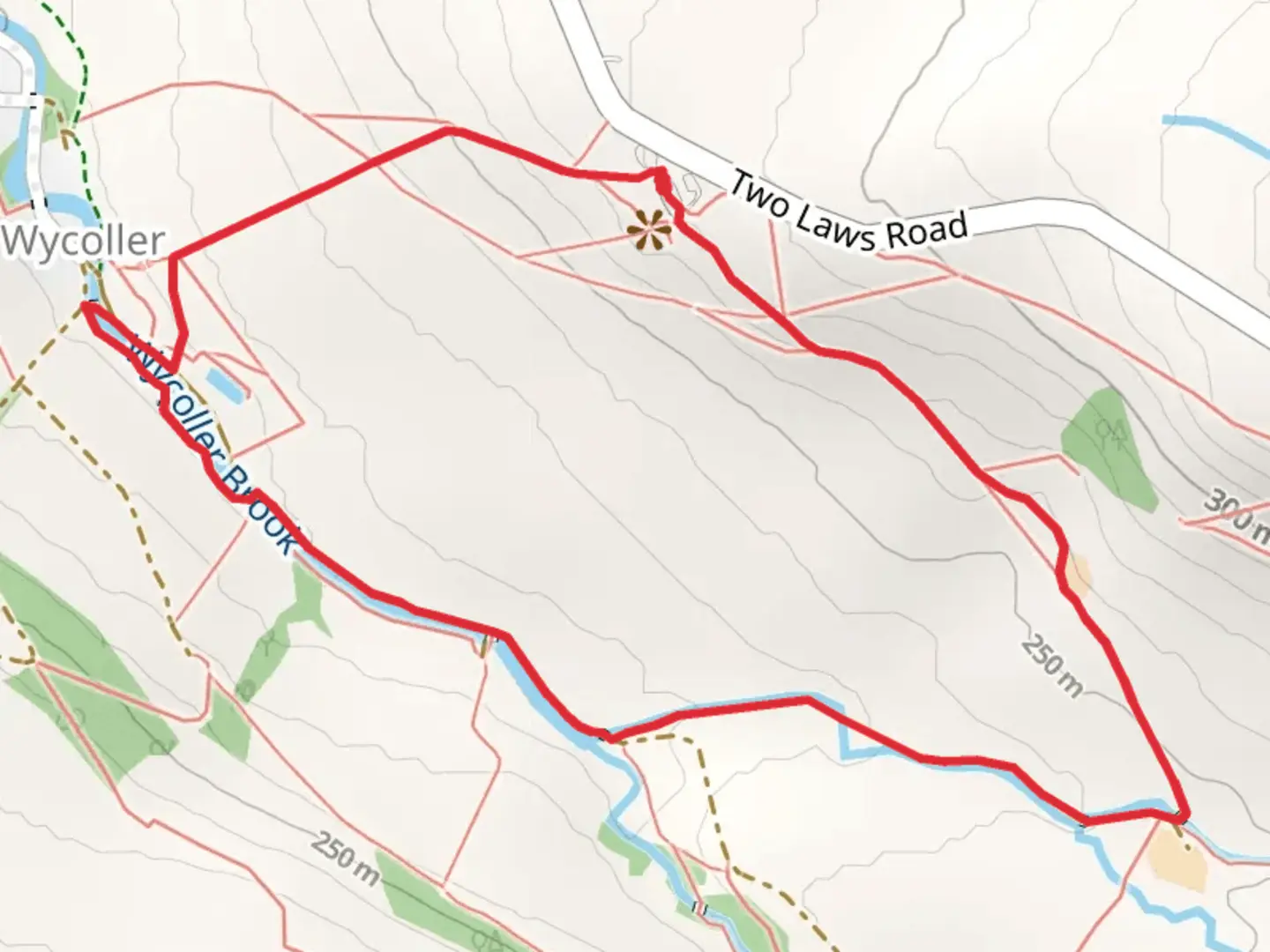 An image depicting the trail Wycoller Park Loop and its surrounding area.