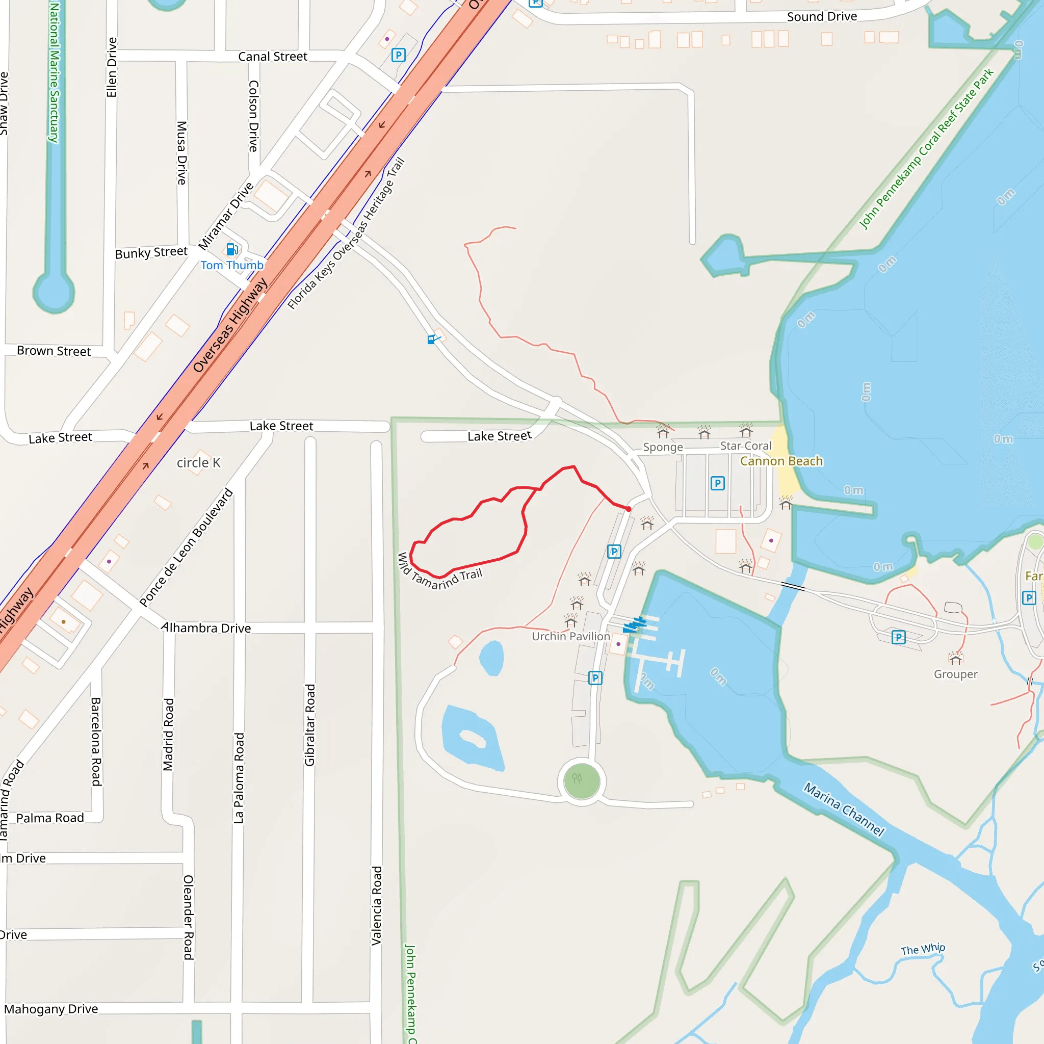 Wild Tamarind Loop Trail mobile static map