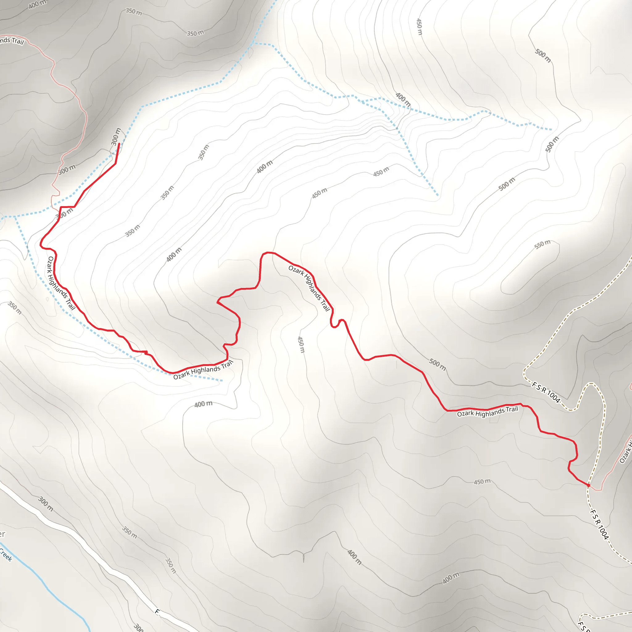 Ozark Highlands Trail - Short mobile static map
