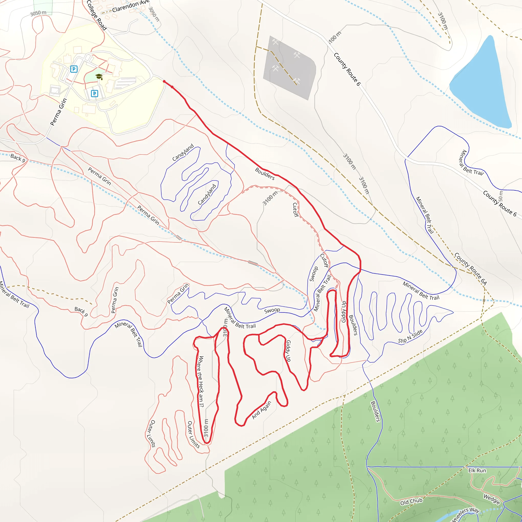 Boulders and Giddy Up Loop mobile static map