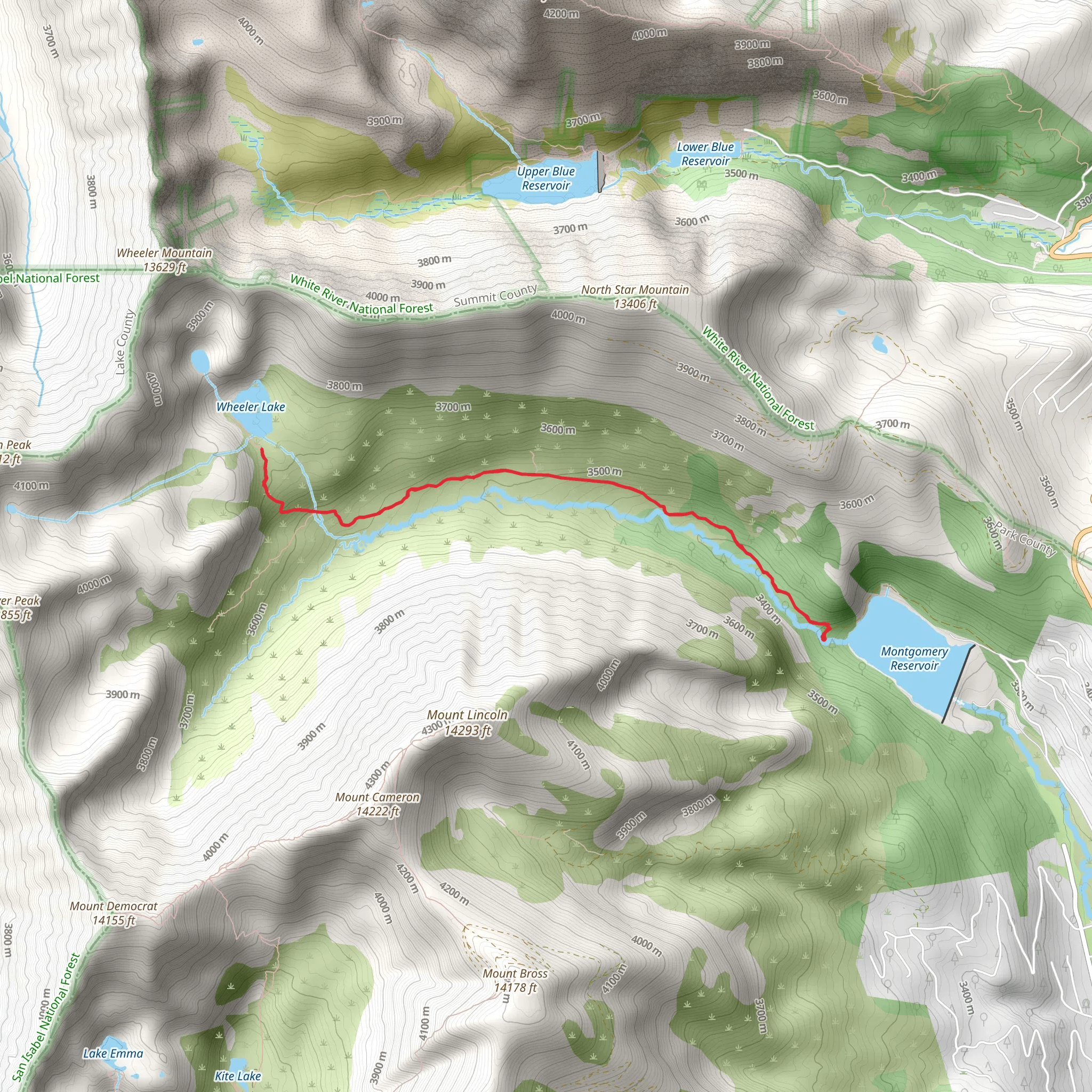 Wheeler Lake Out and Back mobile static map