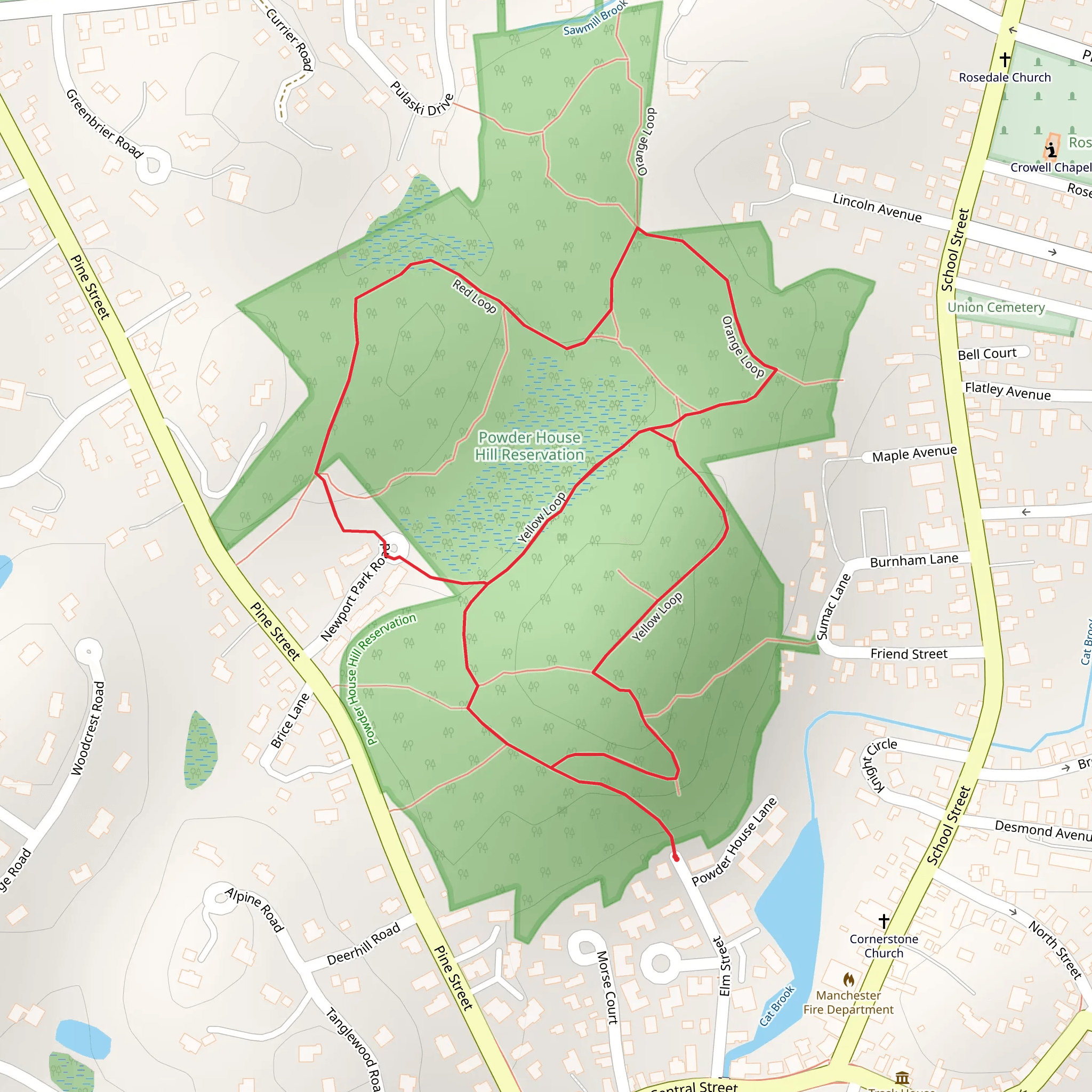 Yellow - Orange and Red Loop mobile static map