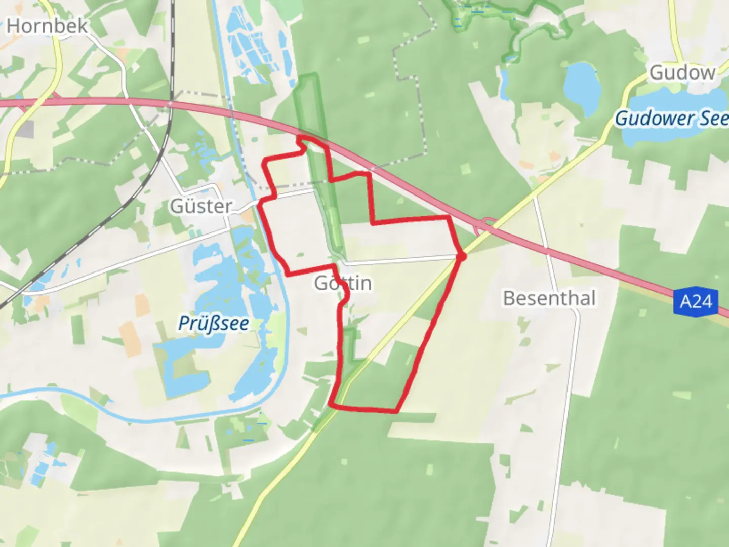 An image depicting the trail Göttin Loop and its surrounding area.