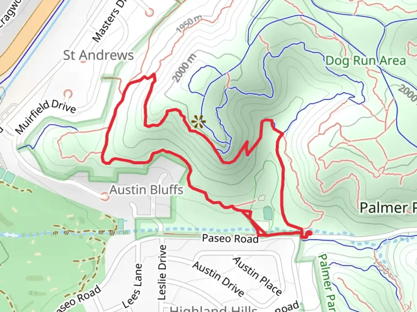 An image depicting the trail Palmer Point Trail and North Cañon Trail Loop and its surrounding area.