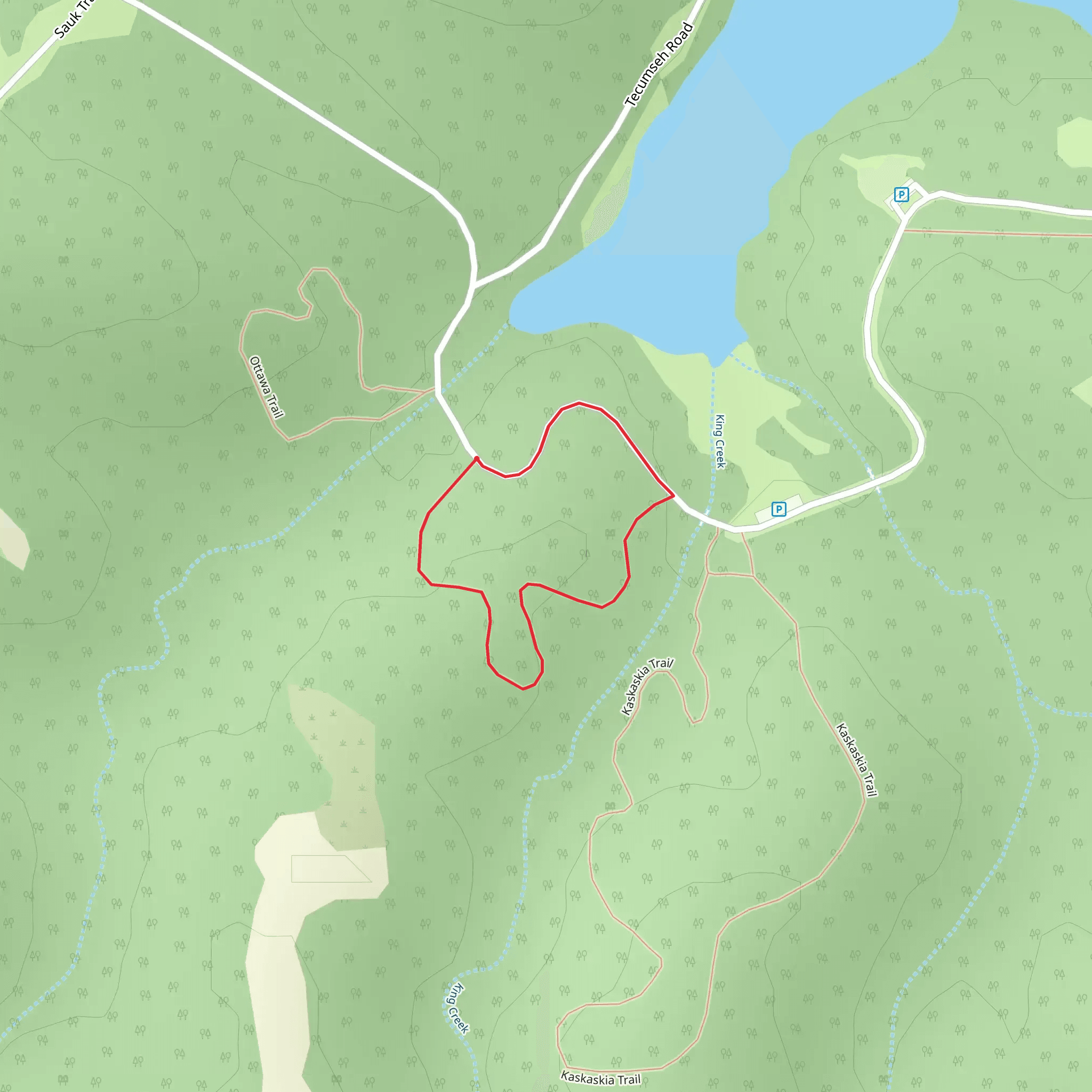 Potawatomi Loop Trail mobile static map