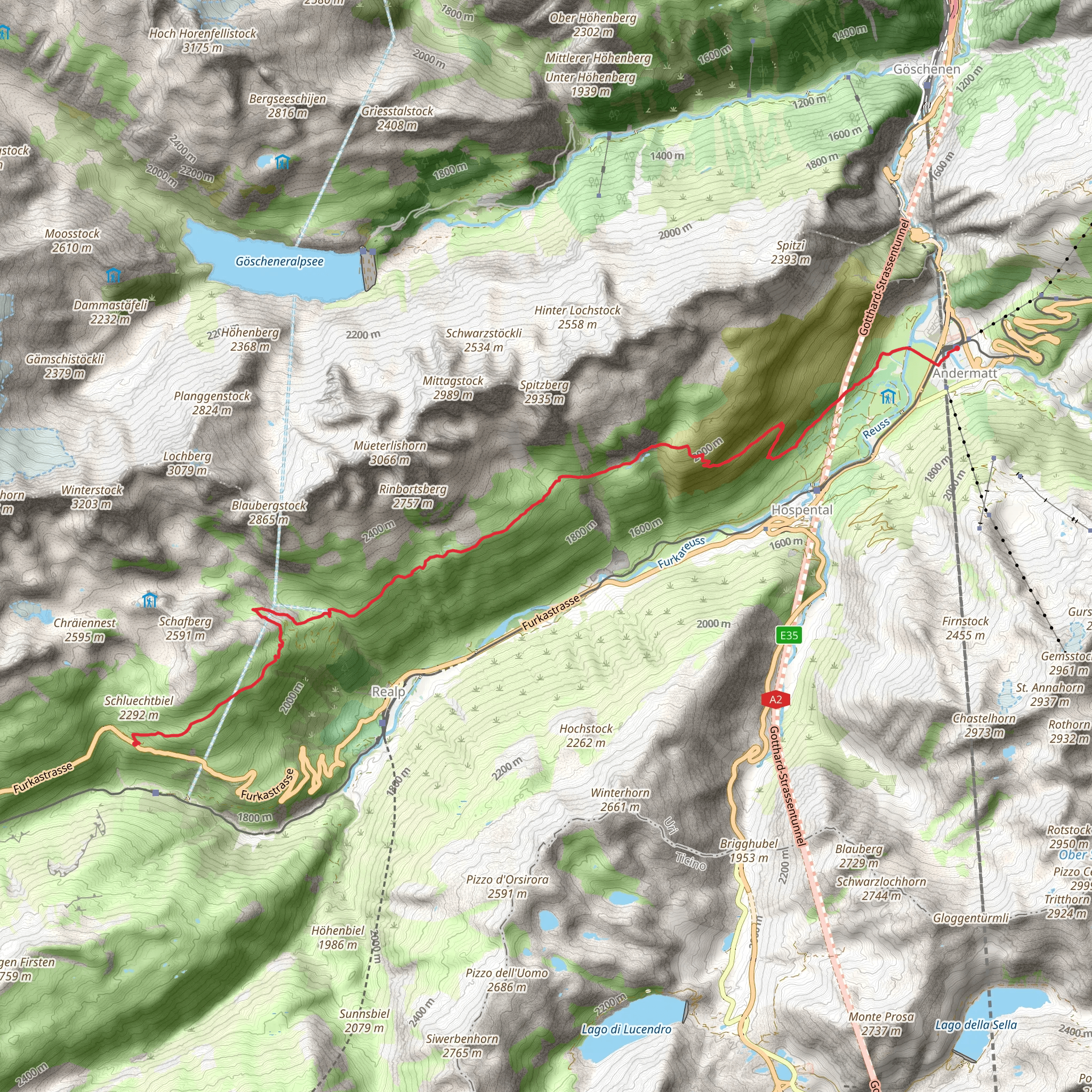 Furka Höhenweg mobile static map