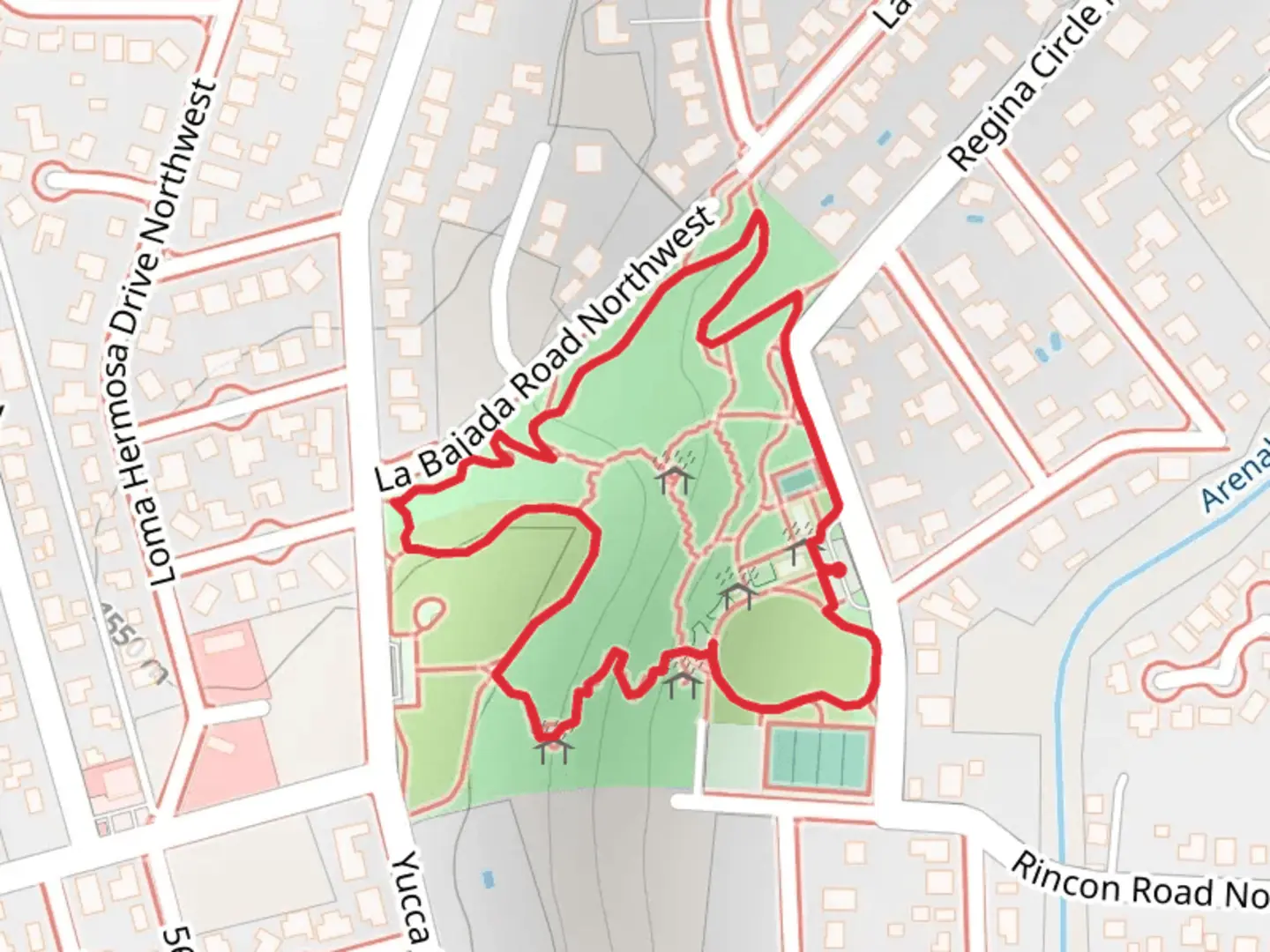 An image depicting the trail Pat Hurley Park Loop and its surrounding area.