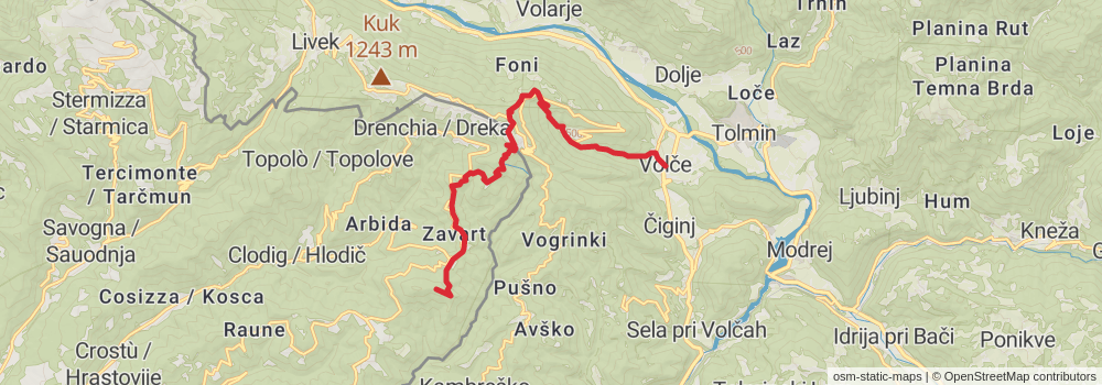 Alpe Adria Walk stage 31 Map