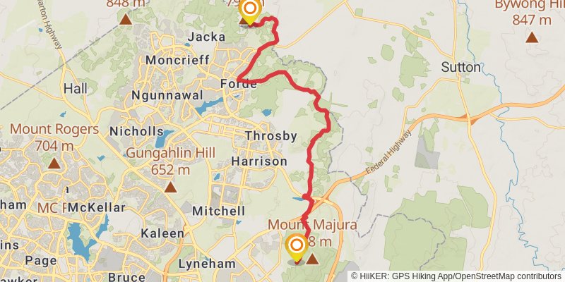 Canberra Centenary Trail stage 2 Map