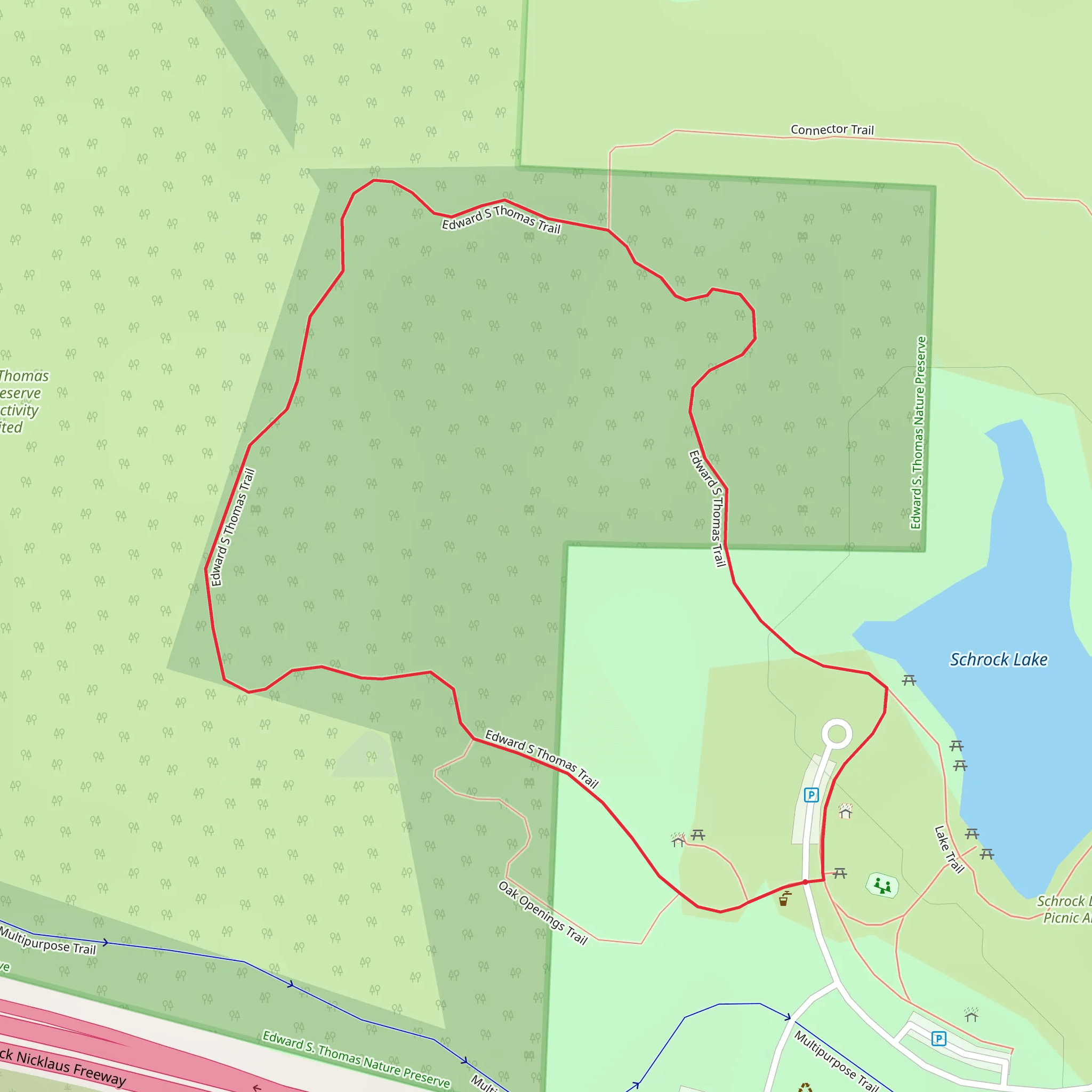 Edward S Thomas Loop Trail mobile static map