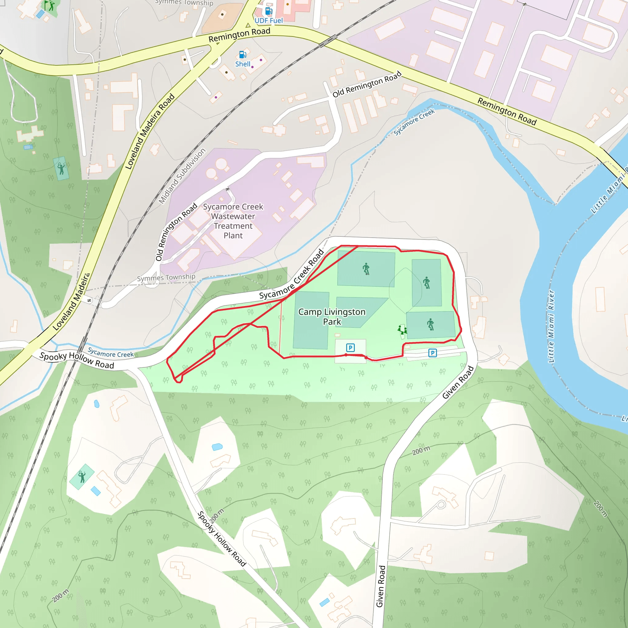 Camp Livingston Park Loop mobile static map