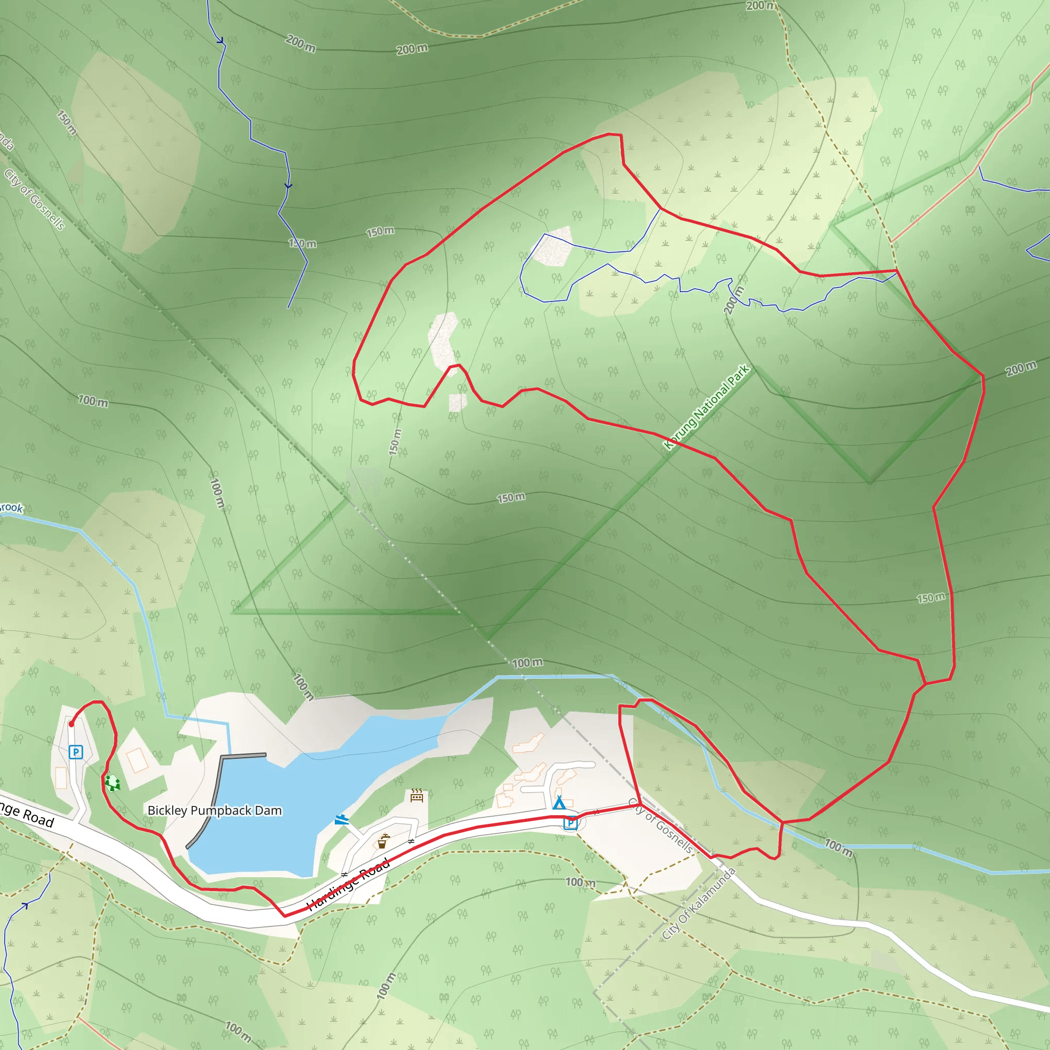 Bickley Reservoir Walk mobile static map