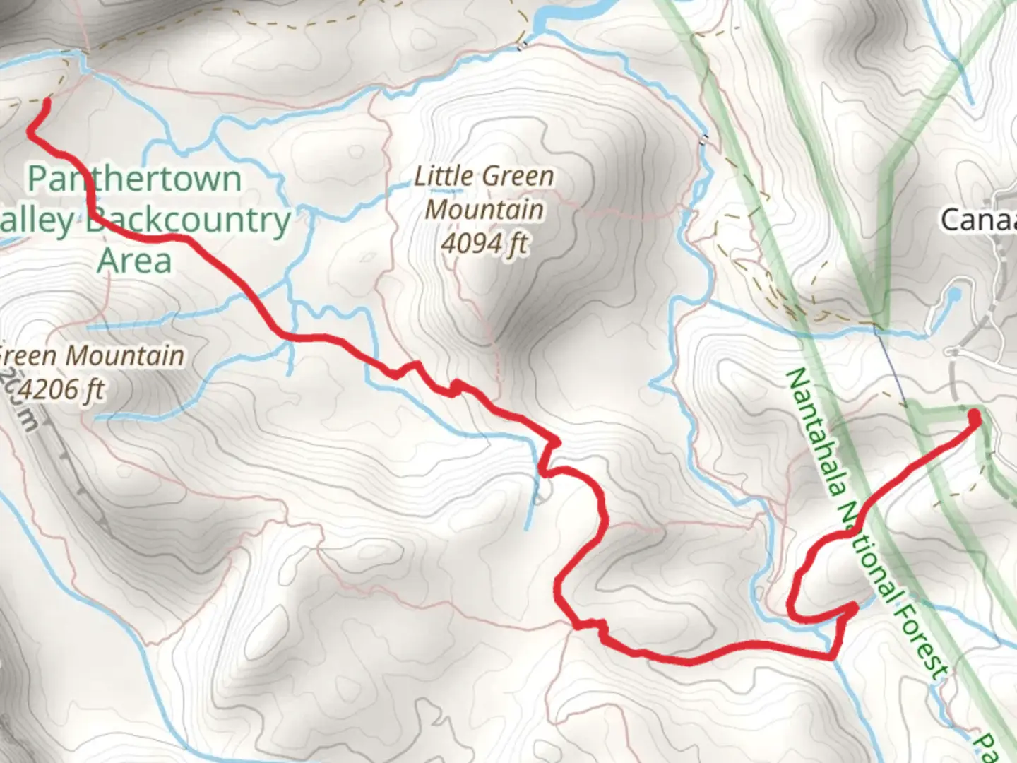 An image depicting the trail Mac’s Gap Trail and its surrounding area.