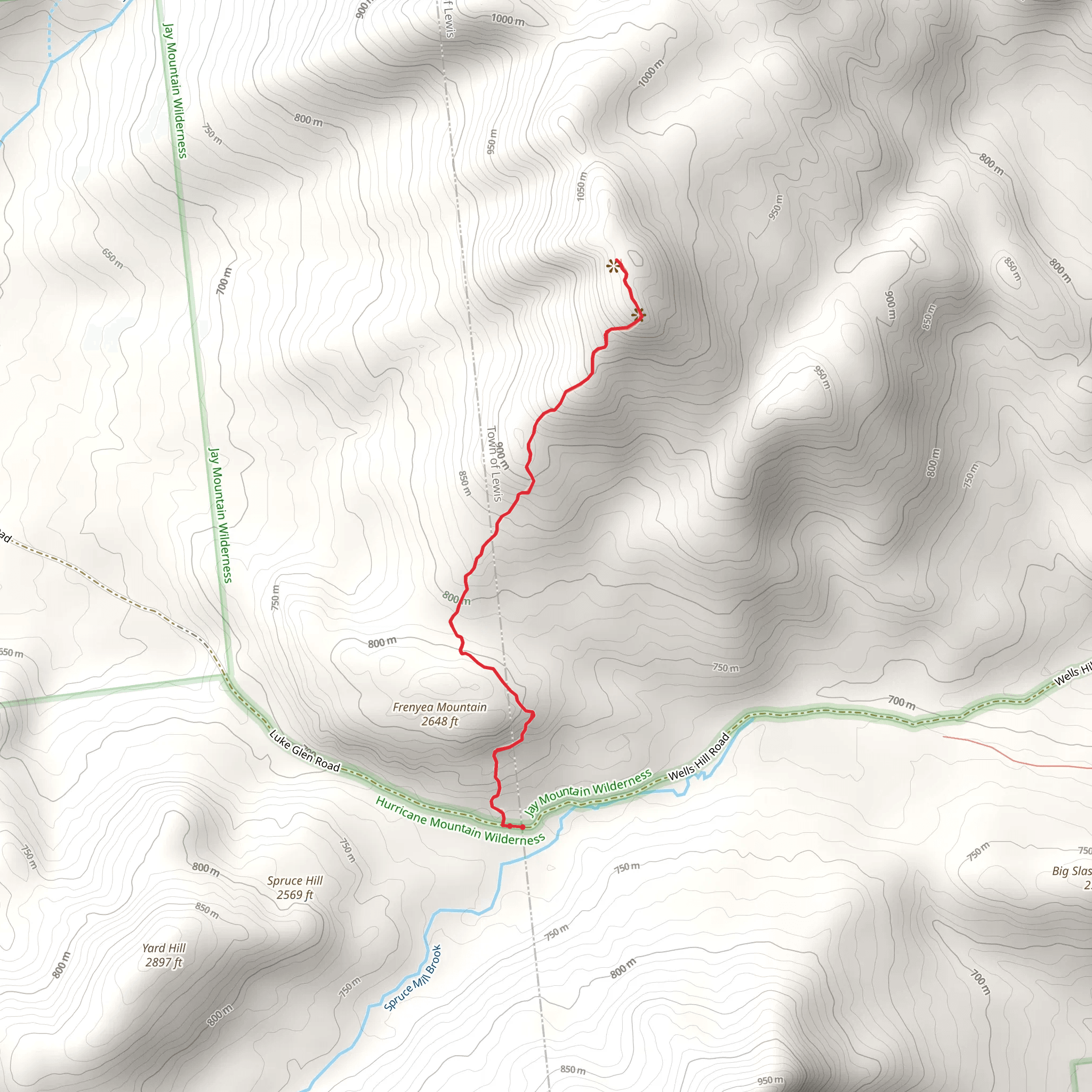 Saddleback Mountain and Frenyea Mountain mobile static map