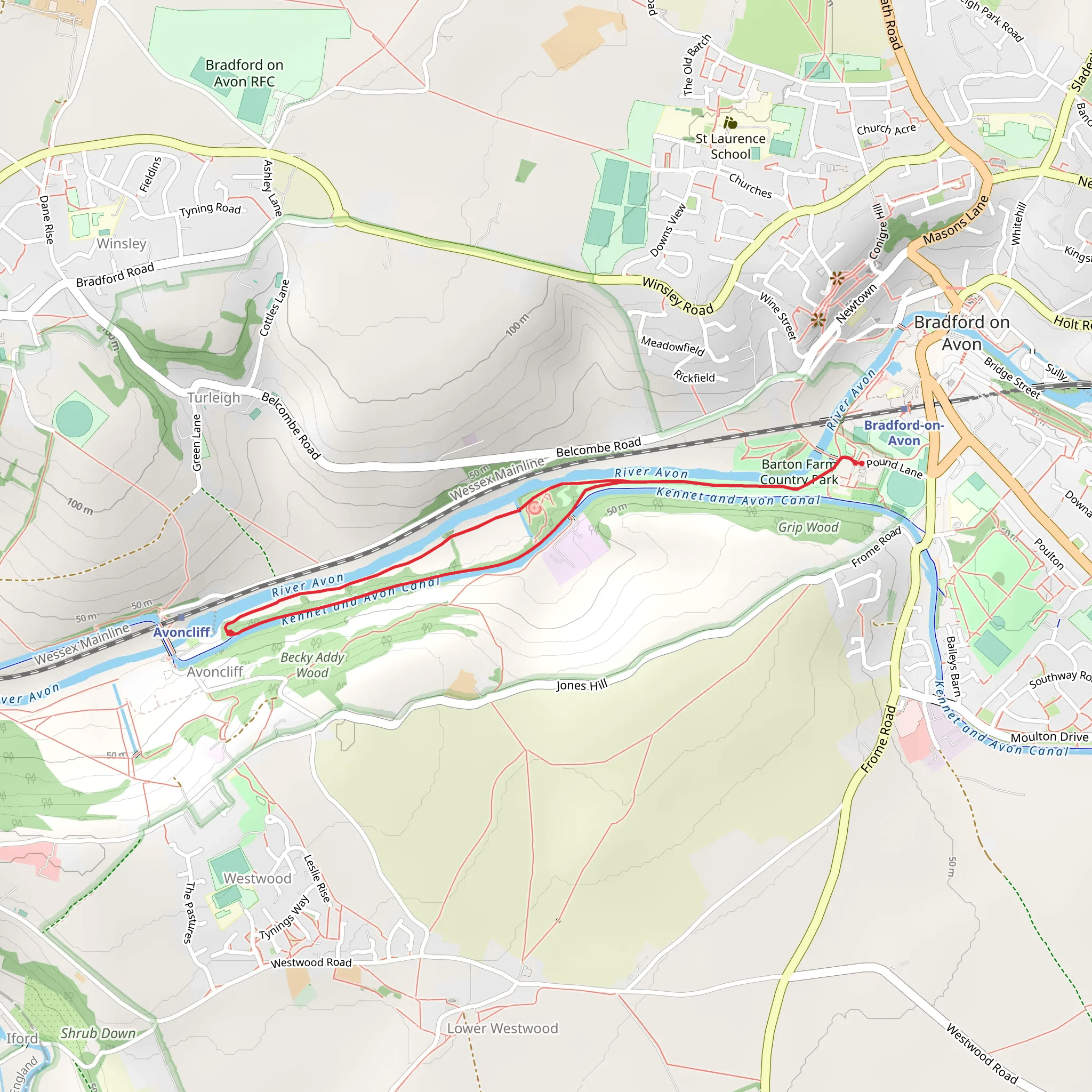 Bradford-on-Avon mobile static map