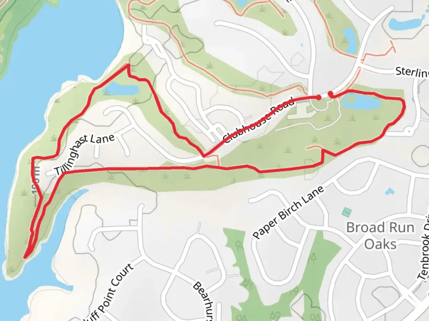 An image depicting the trail North Fork Board Run and Prince William County Trail and its surrounding area.