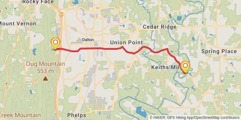 Pinhoti Trail - Georgia stage 9 Map