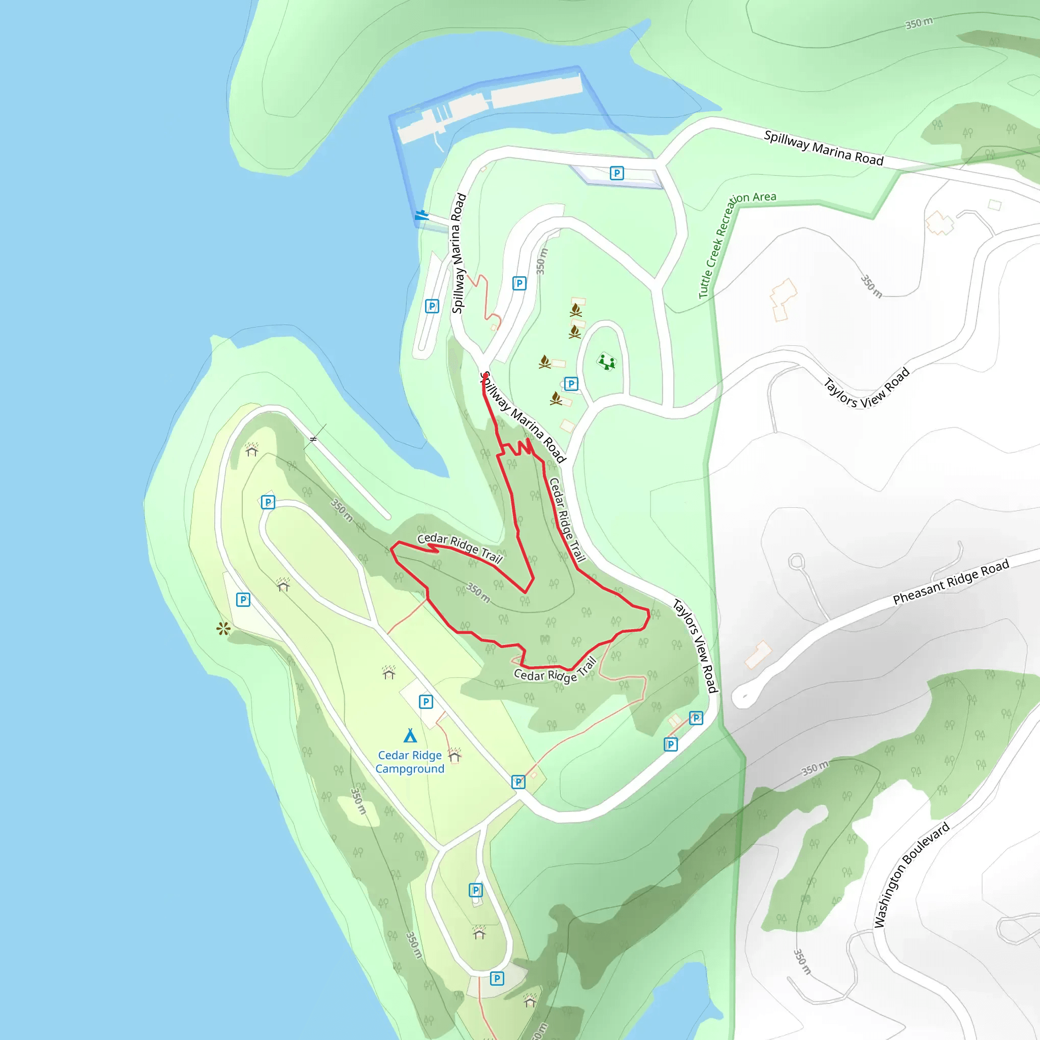 Cedar Ridge Loop Trail mobile static map