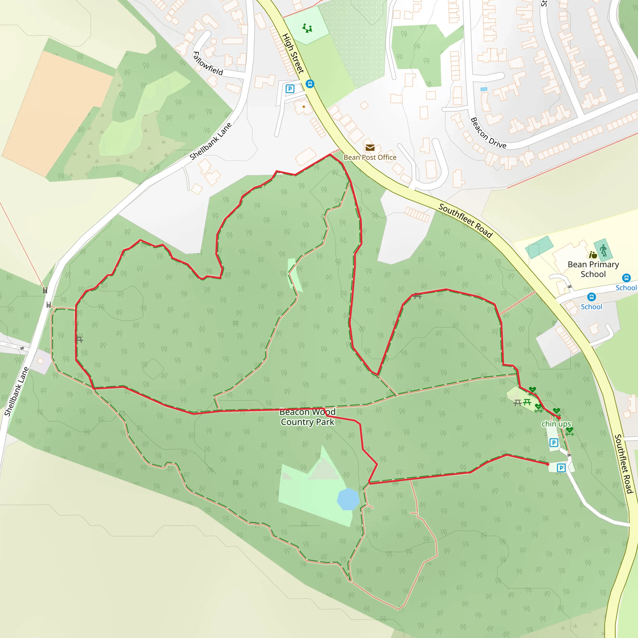 Beacon Wood Country Park mobile static map