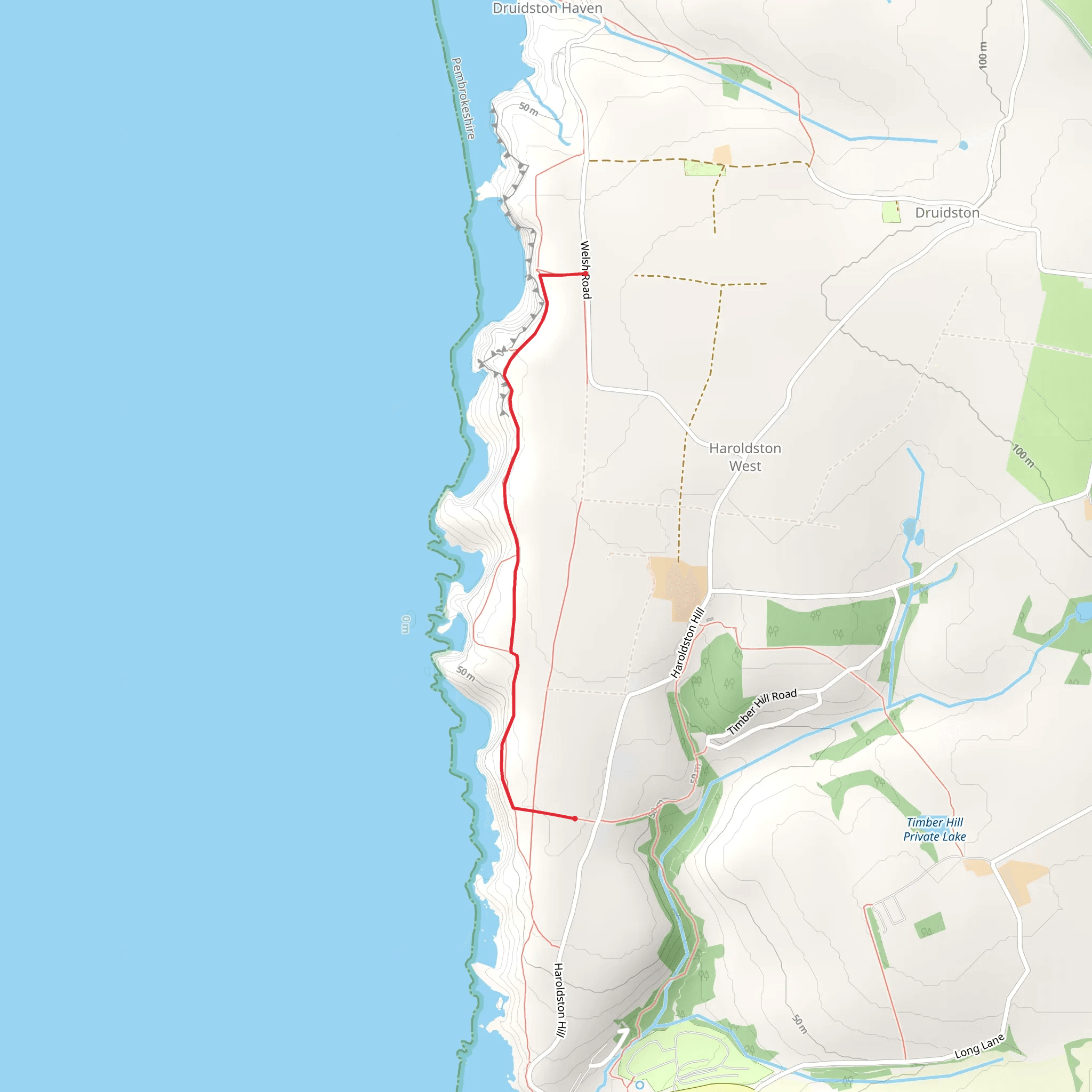 Haroldston Chins and South mobile static map