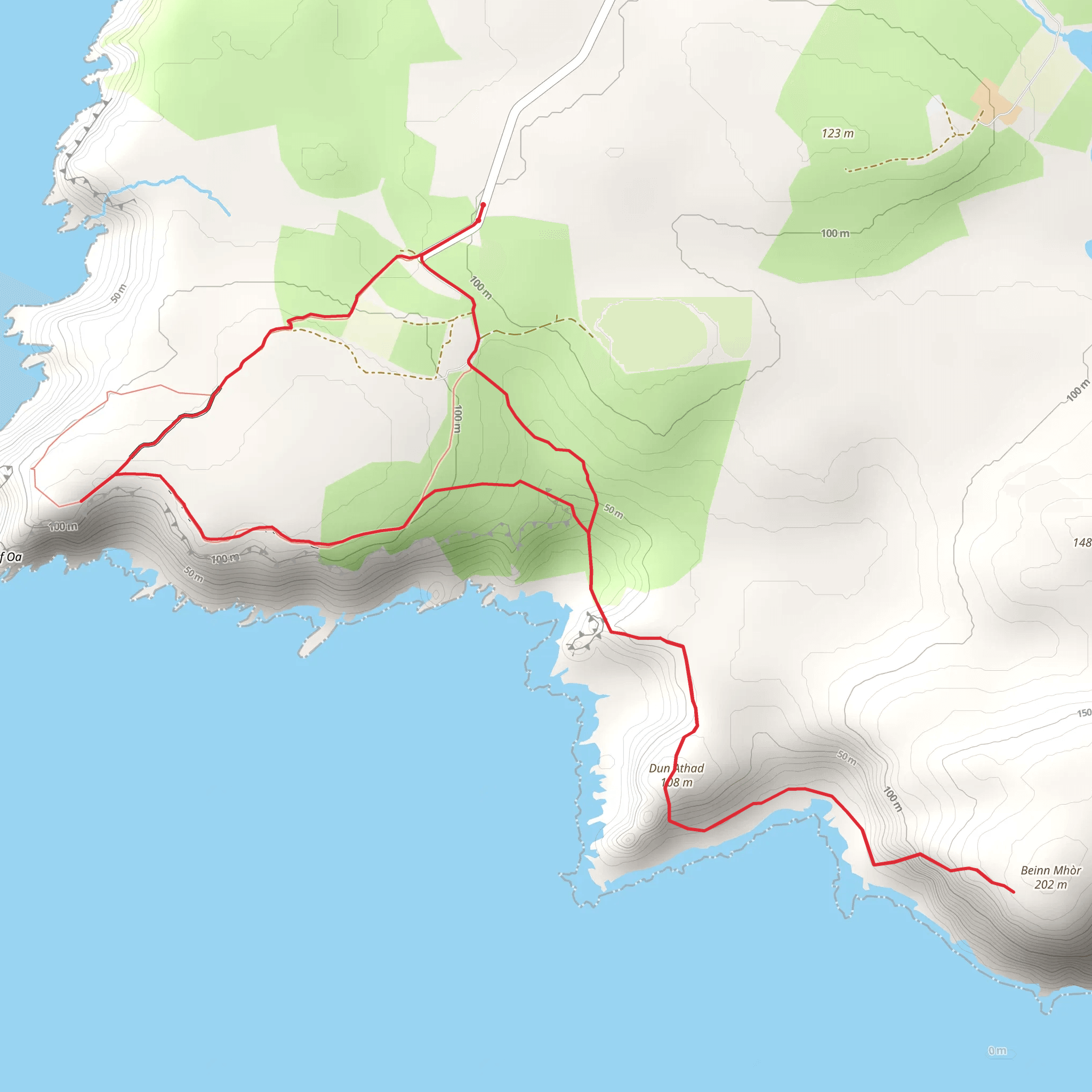 Mull of Oa and Beinn Mhor Loop via Dun Athad mobile static map