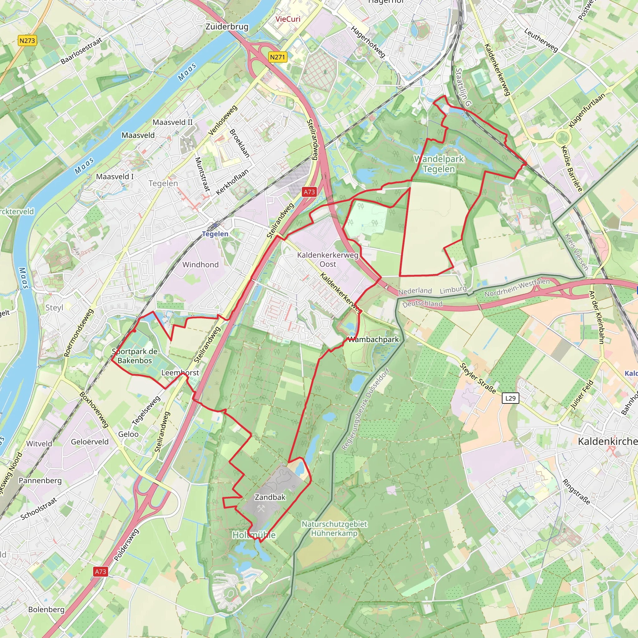 Kasteel Holtmuehle, Jammerdaalsche Heide and Groeve Wambach Loop mobile static map