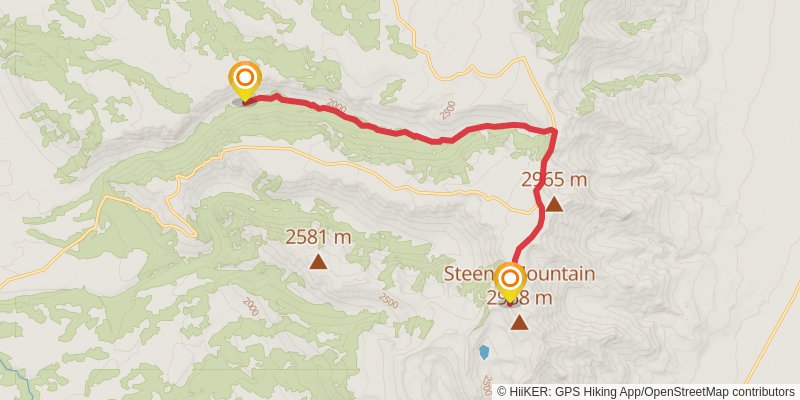 Steens Mountain Gorge Loop stage 2 Map