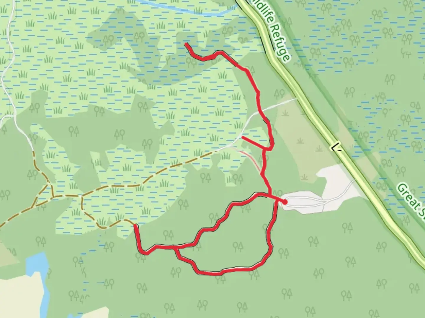 An image depicting the trail Wildlife Observation Center South Trail and its surrounding area.