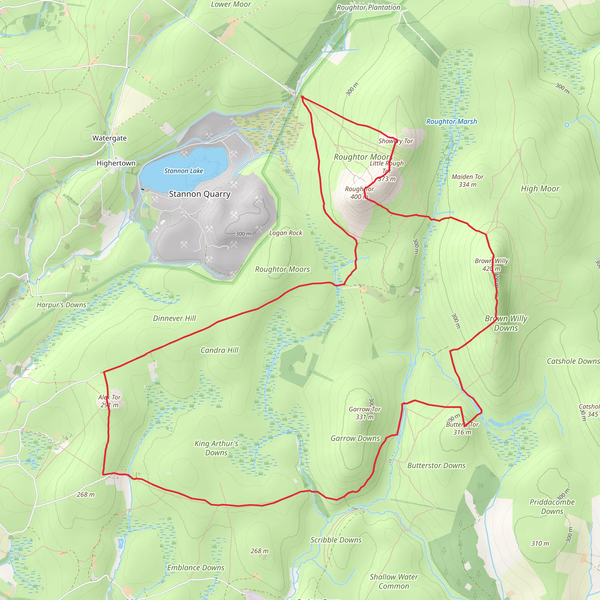 Tors of Bodmin Moor mobile static map