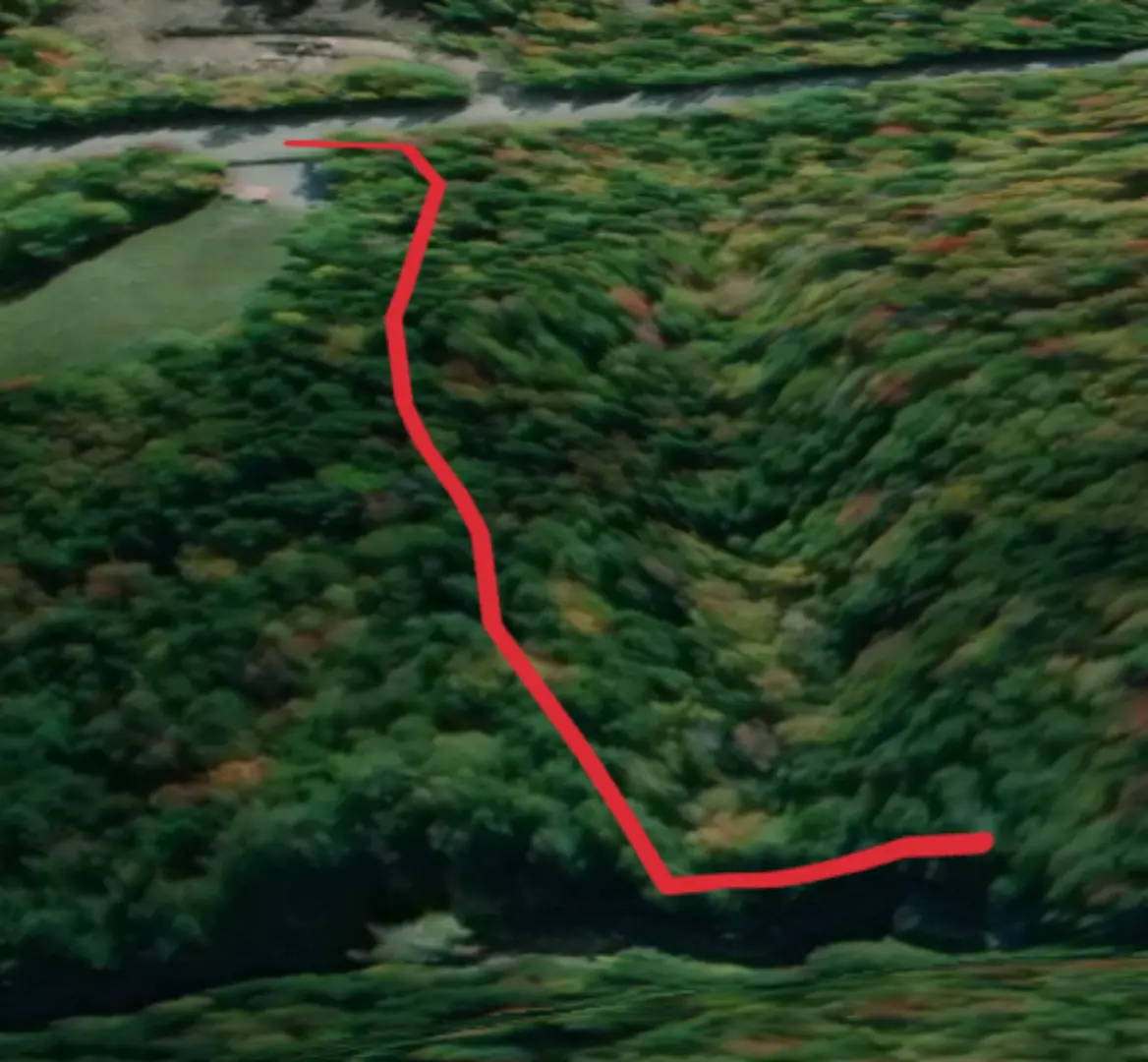 An image depicting the trail Houston Brook Falls from Pleasant Ridge Road and its surrounding area.