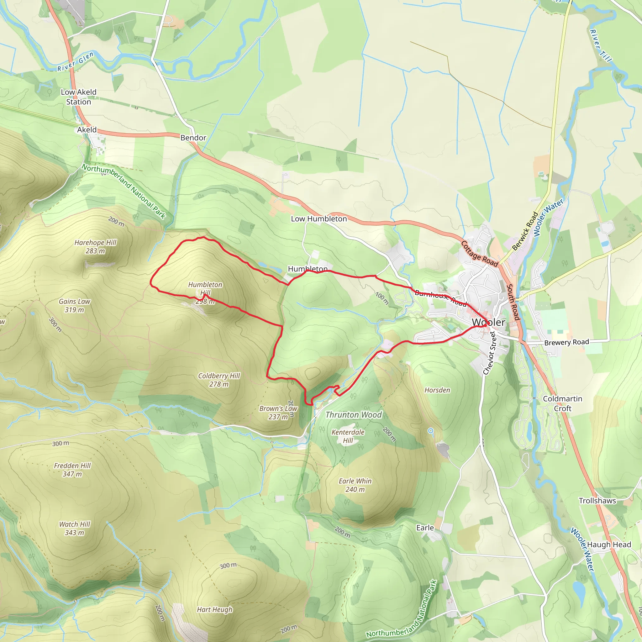 Humbleton Hillfort Walk mobile static map