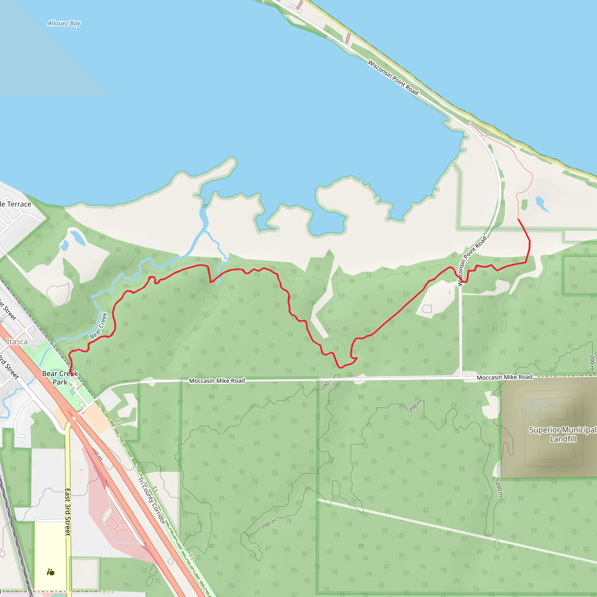 Beer Creek Trail mobile static map