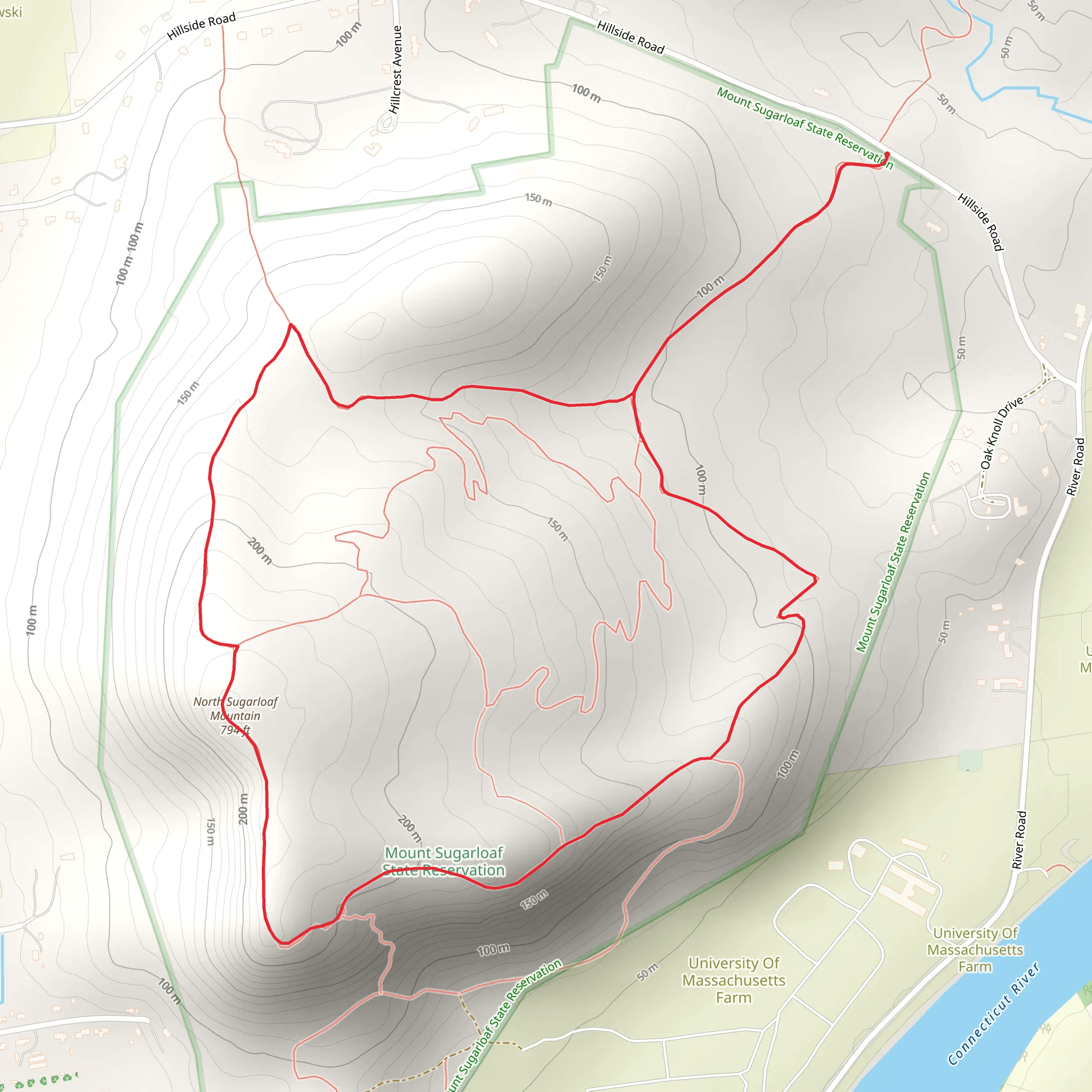 North Sugarloaf Mountain Loop Trail mobile static map