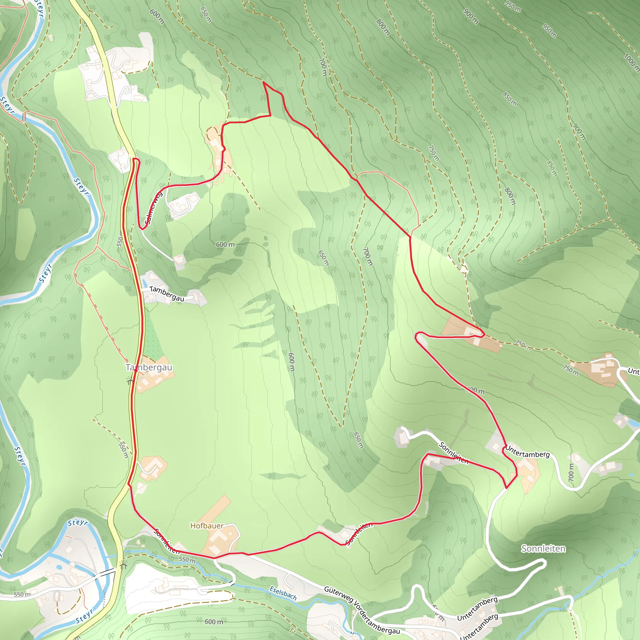 Tambergau - Sonnleiten Loop Trail mobile static map