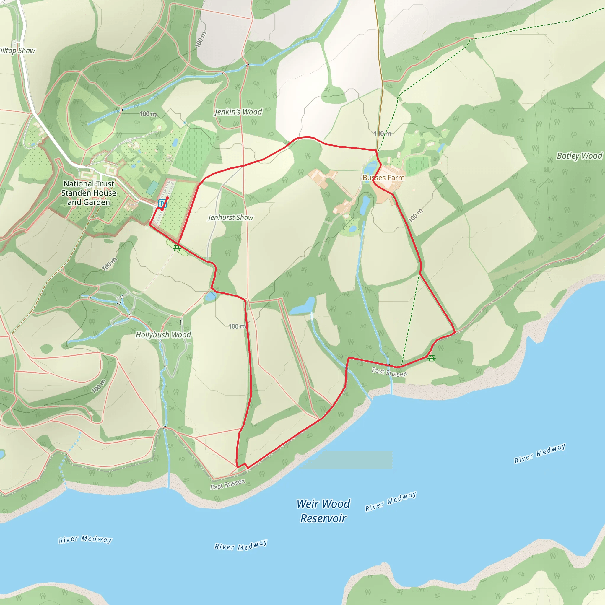 National Trust - Standen House and Garden Loop mobile static map