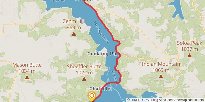 Trail of the Coeur d'Alenes stage 5 Map