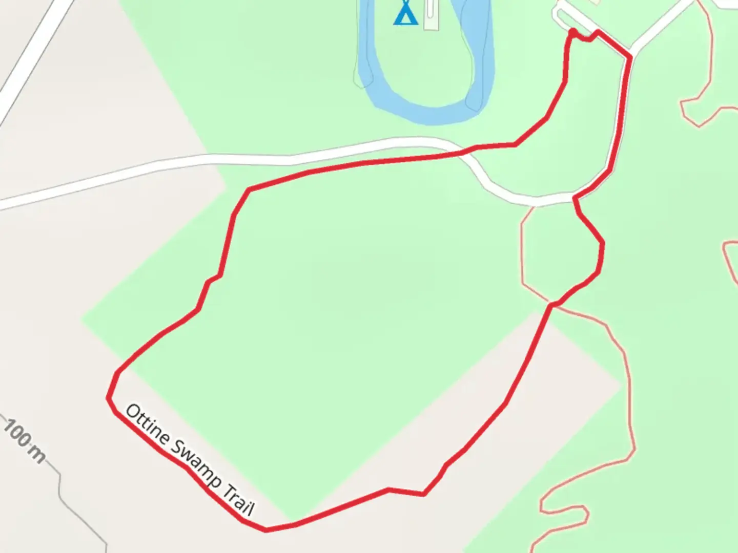 An image depicting the trail Ottine Swamp Loop Trail and its surrounding area.