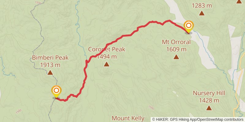 Australian Alps Walking Track stage 40 Map