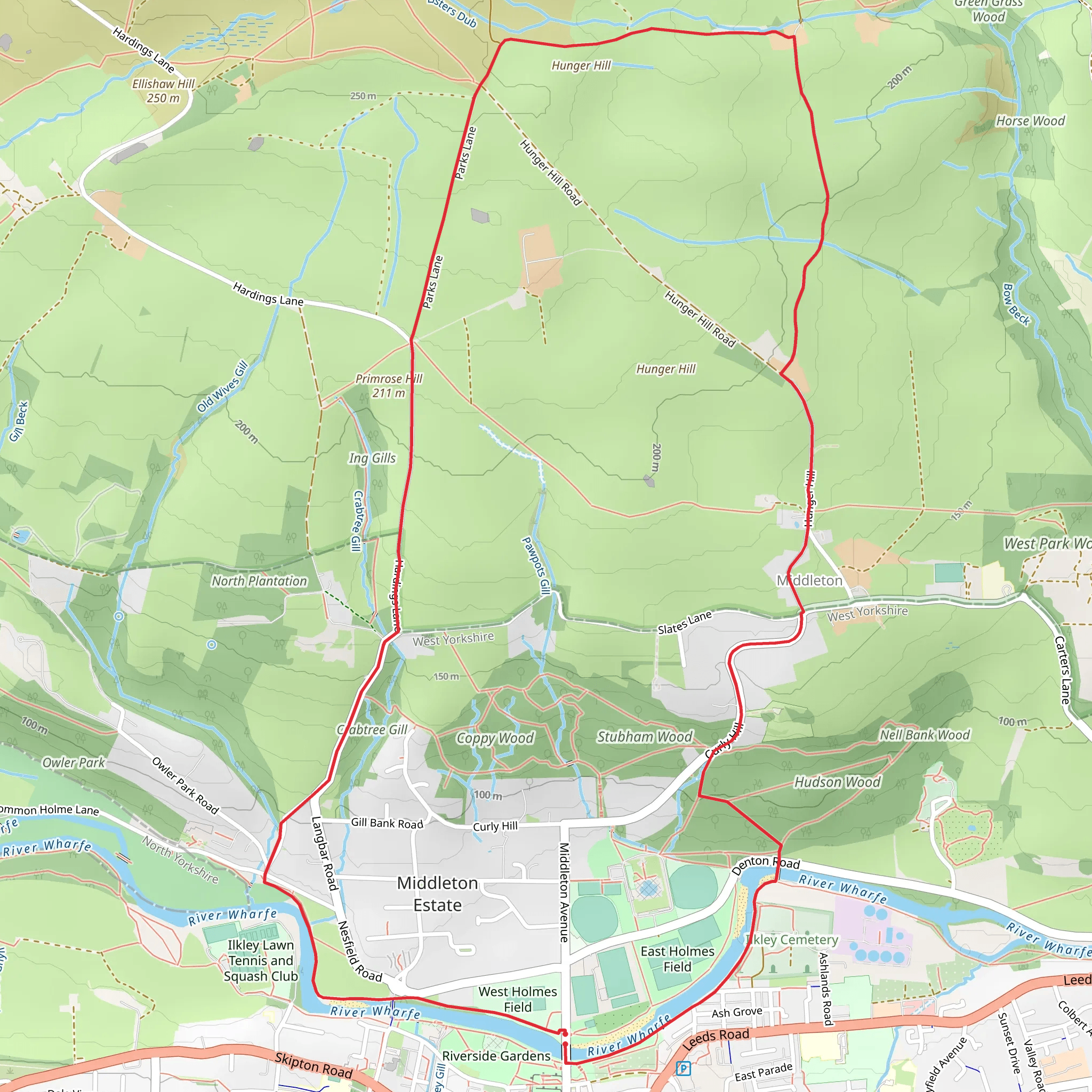 Middleton Circular Walk mobile static map